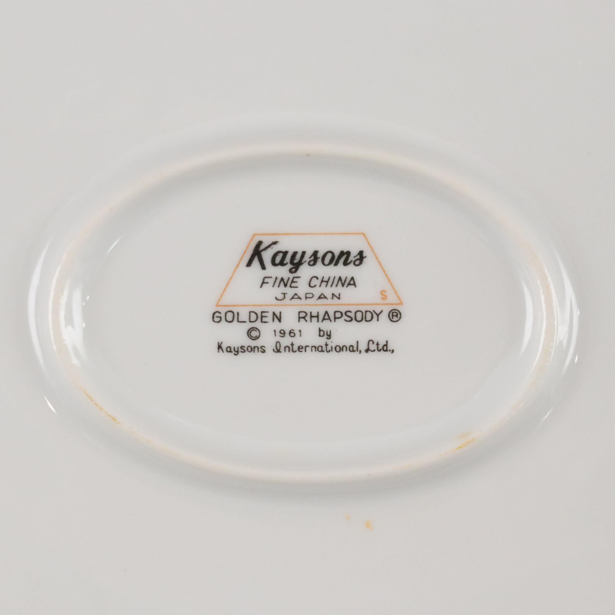 Kaysons "Golden Rhapsody" Gilded Dinnerware, Place Setting for Four, 1961