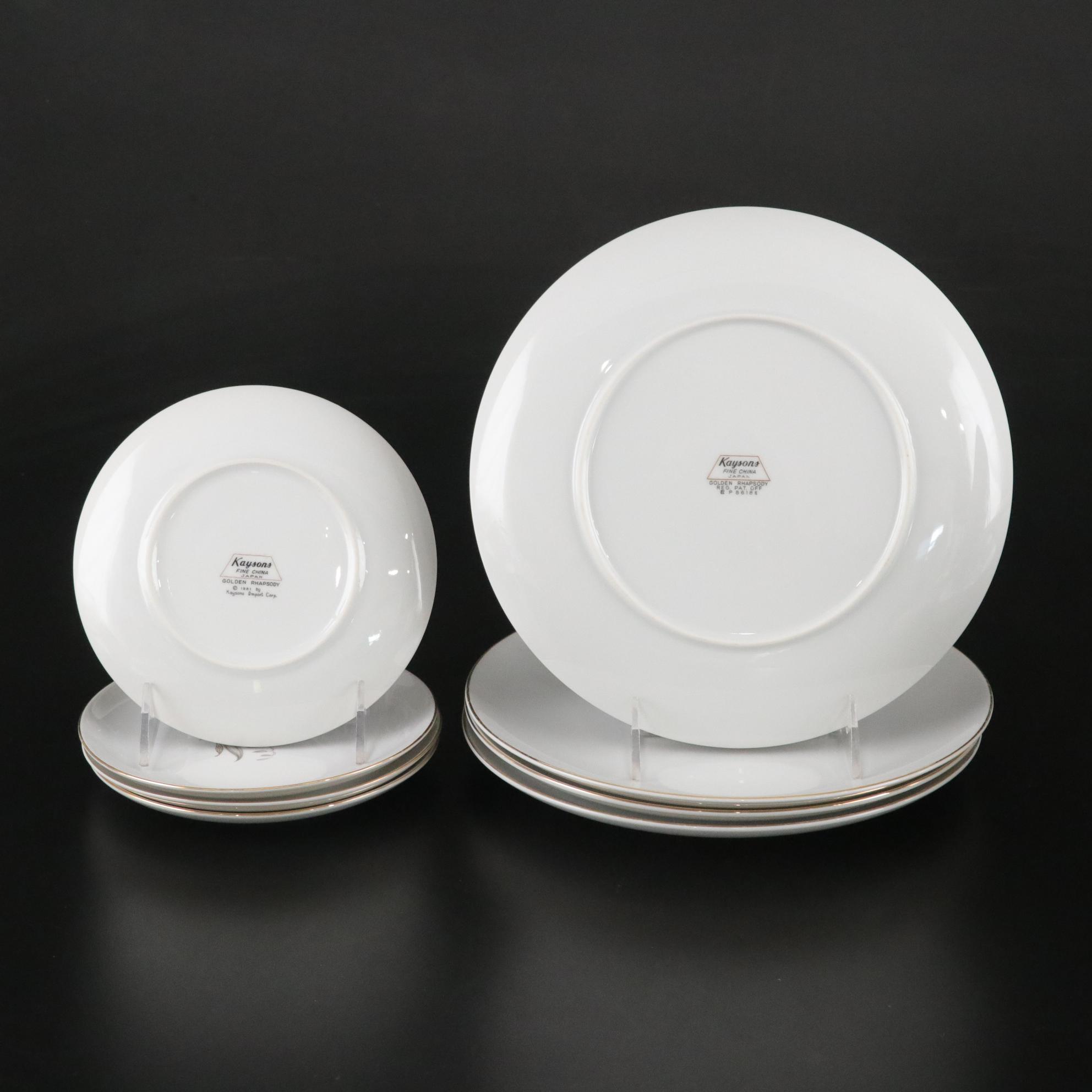 Kaysons "Golden Rhapsody" Gilded Dinnerware, Place Setting for Four, 1961