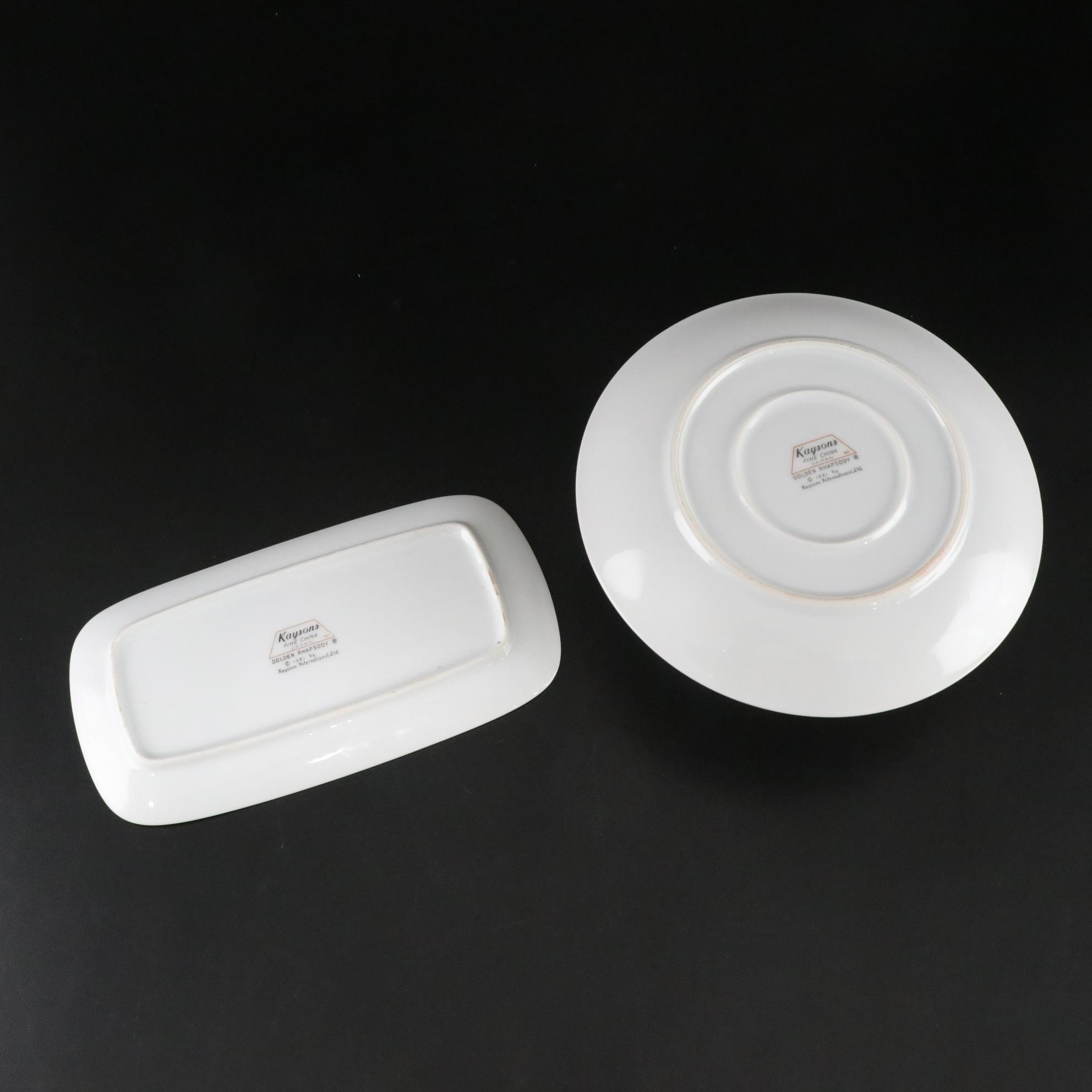 Kaysons "Golden Rhapsody" Gilded Dinnerware, Place Setting for Four, 1961