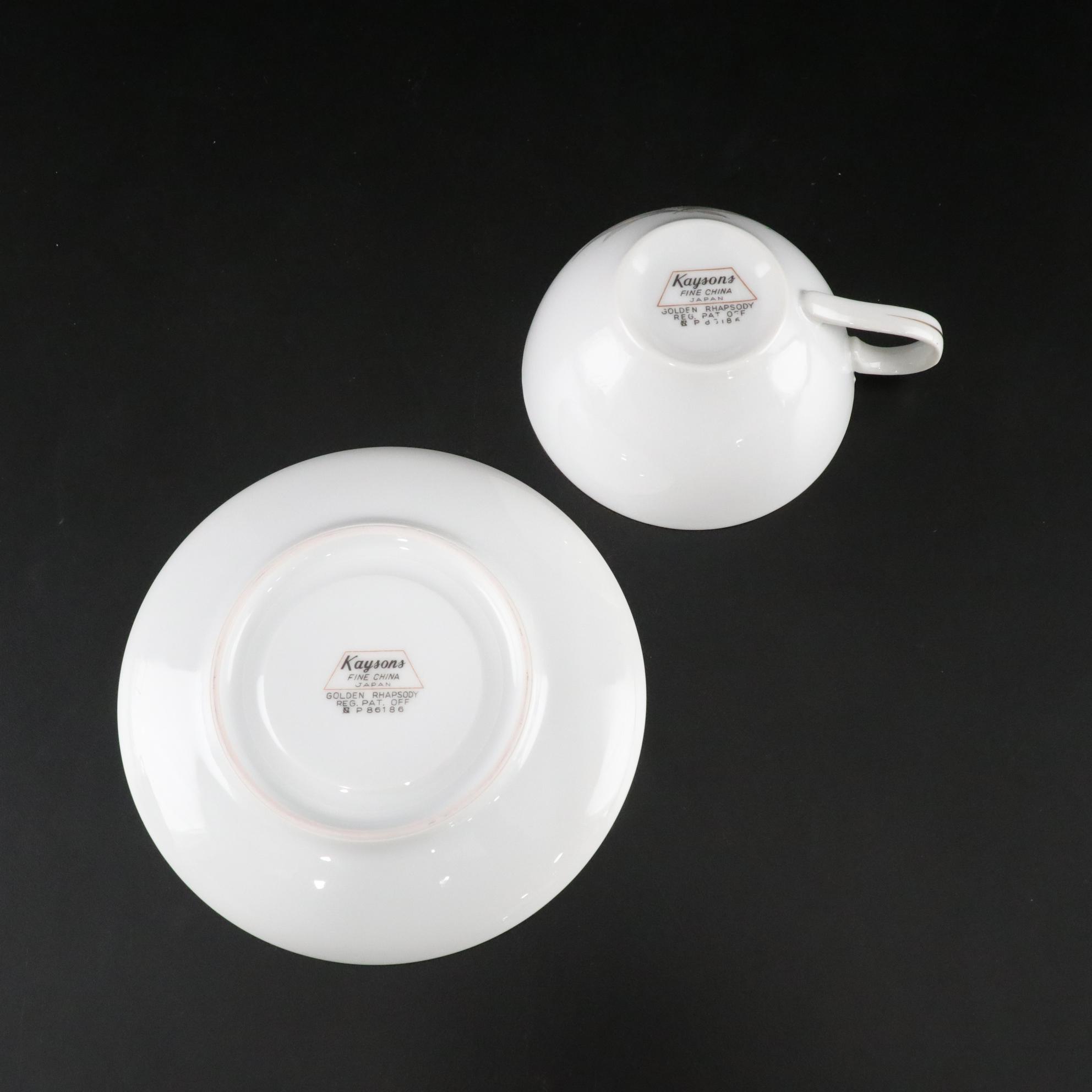 Kaysons "Golden Rhapsody" Gilded Dinnerware, Place Setting for Four, 1961