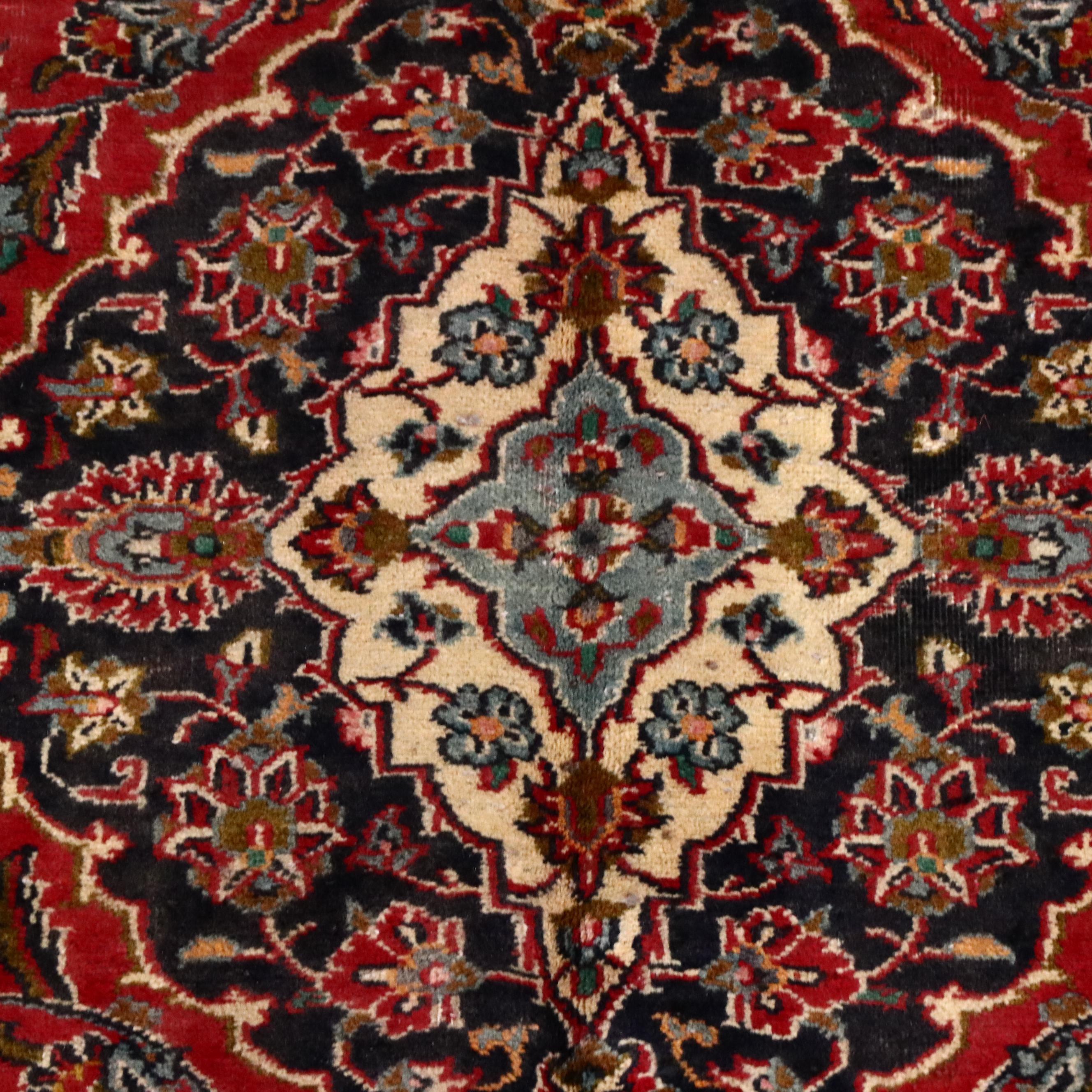 6'2 x 9'3 Hand-Knotted Persian Kashan Area Rug
