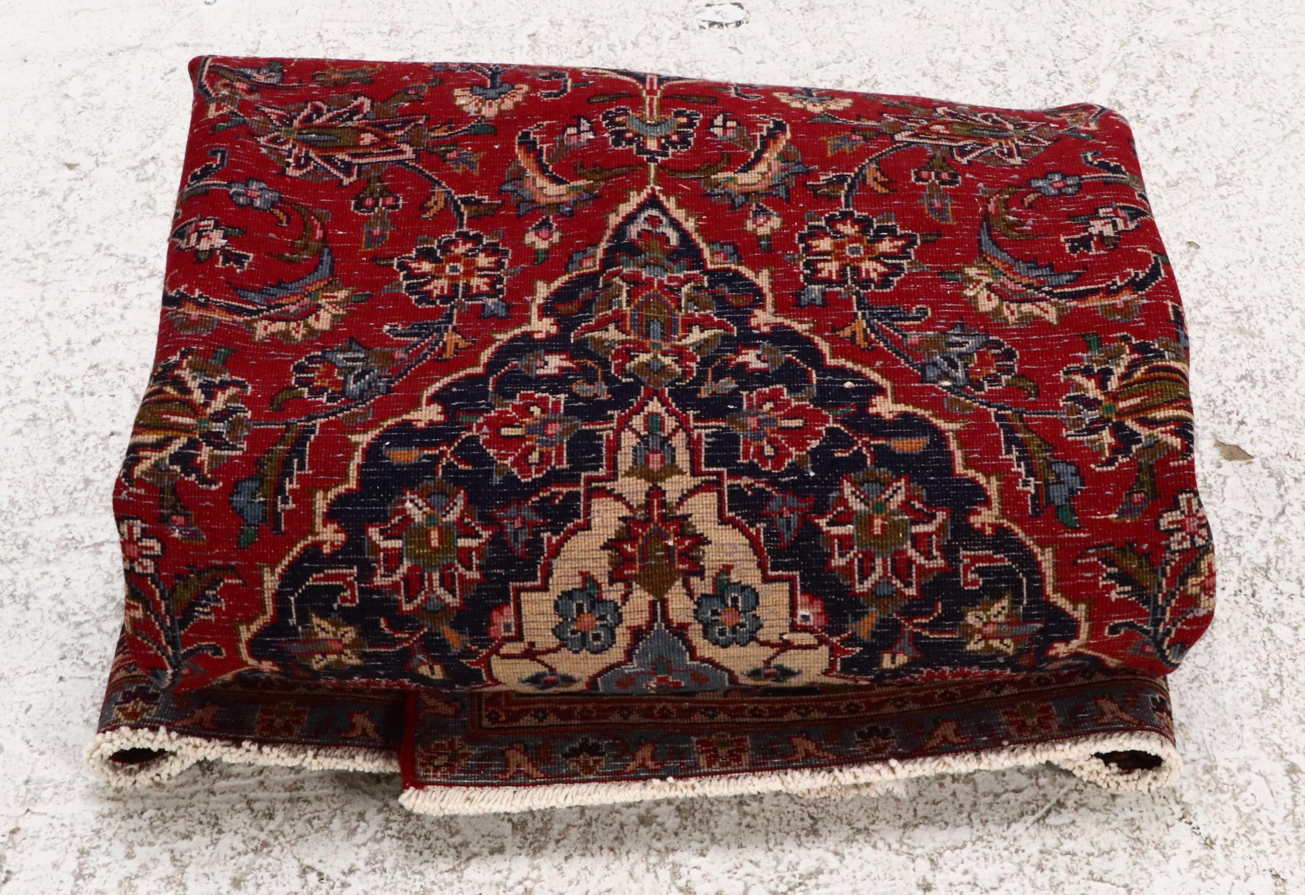6'2 x 9'3 Hand-Knotted Persian Kashan Area Rug