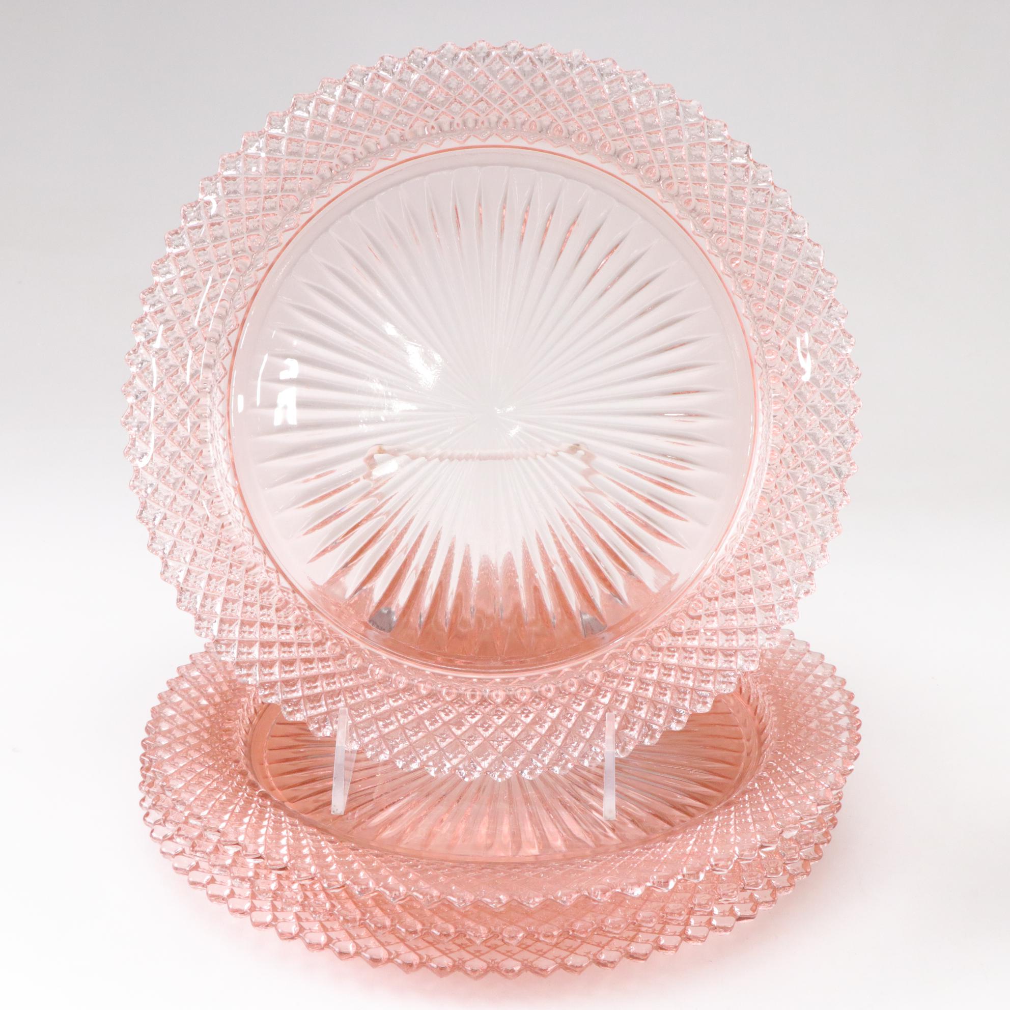 Anchor Hocking Miss America Pink Depression Glass Place Setting for 4, mid 1930s