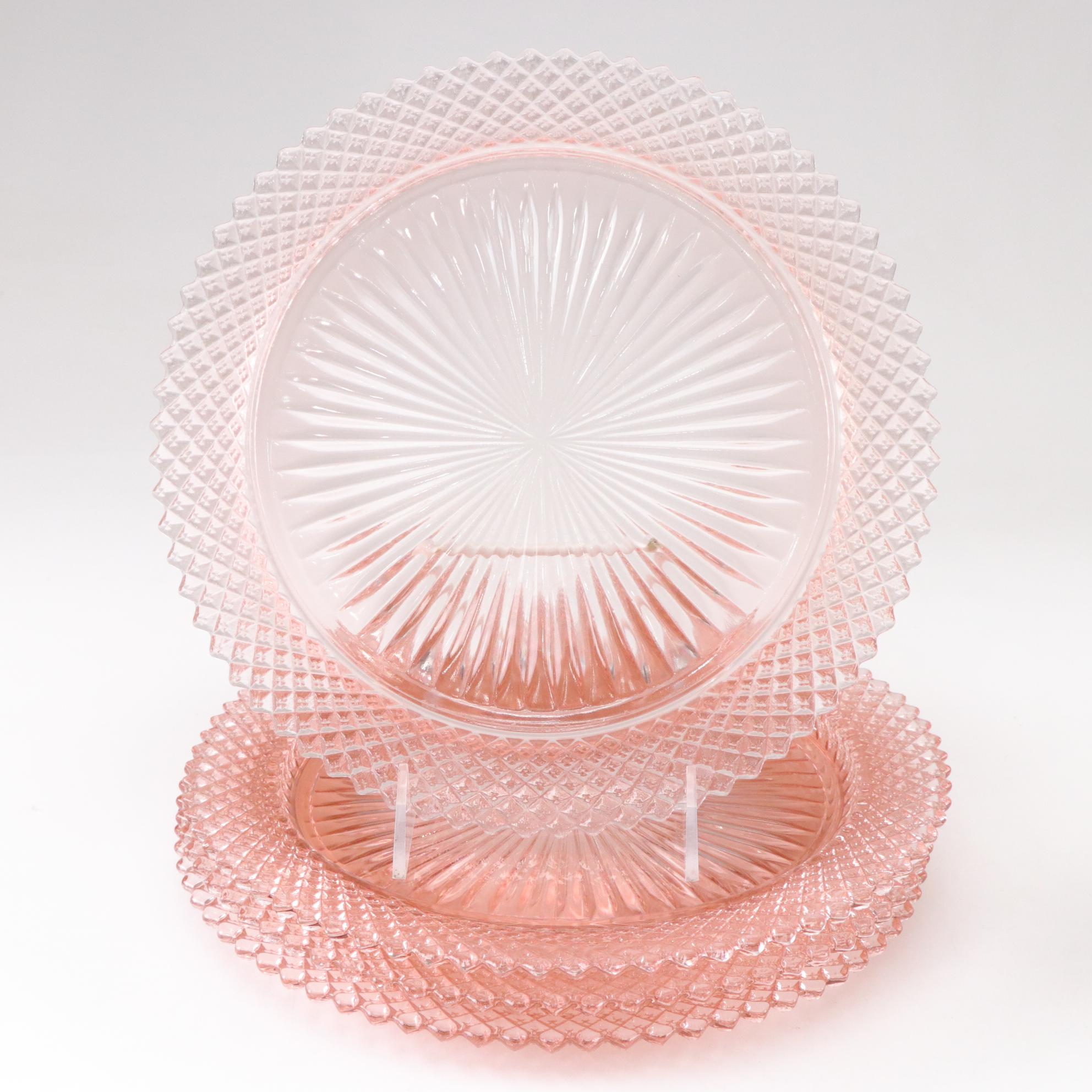 Anchor Hocking Miss America Pink Depression Glass Place Setting for 4, mid 1930s