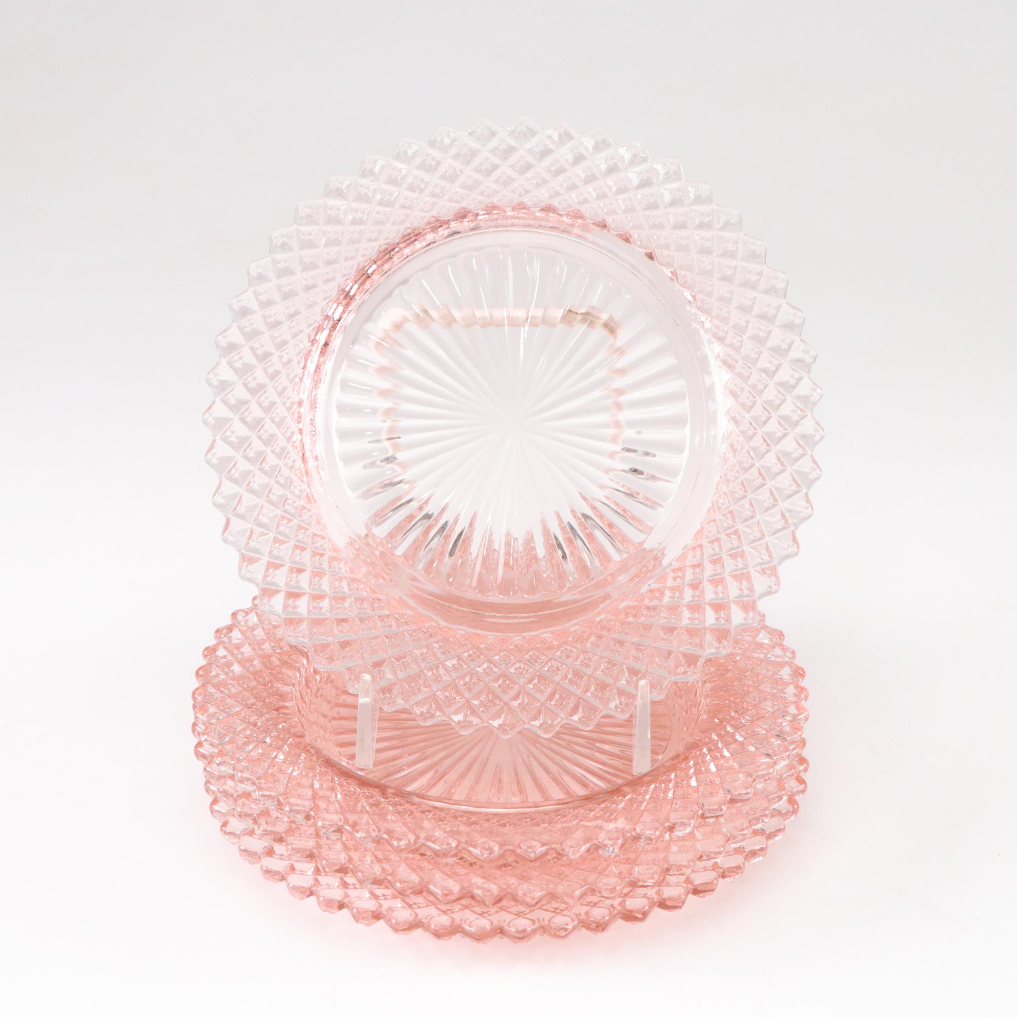 Anchor Hocking Miss America Pink Depression Glass Place Setting for 4, mid 1930s