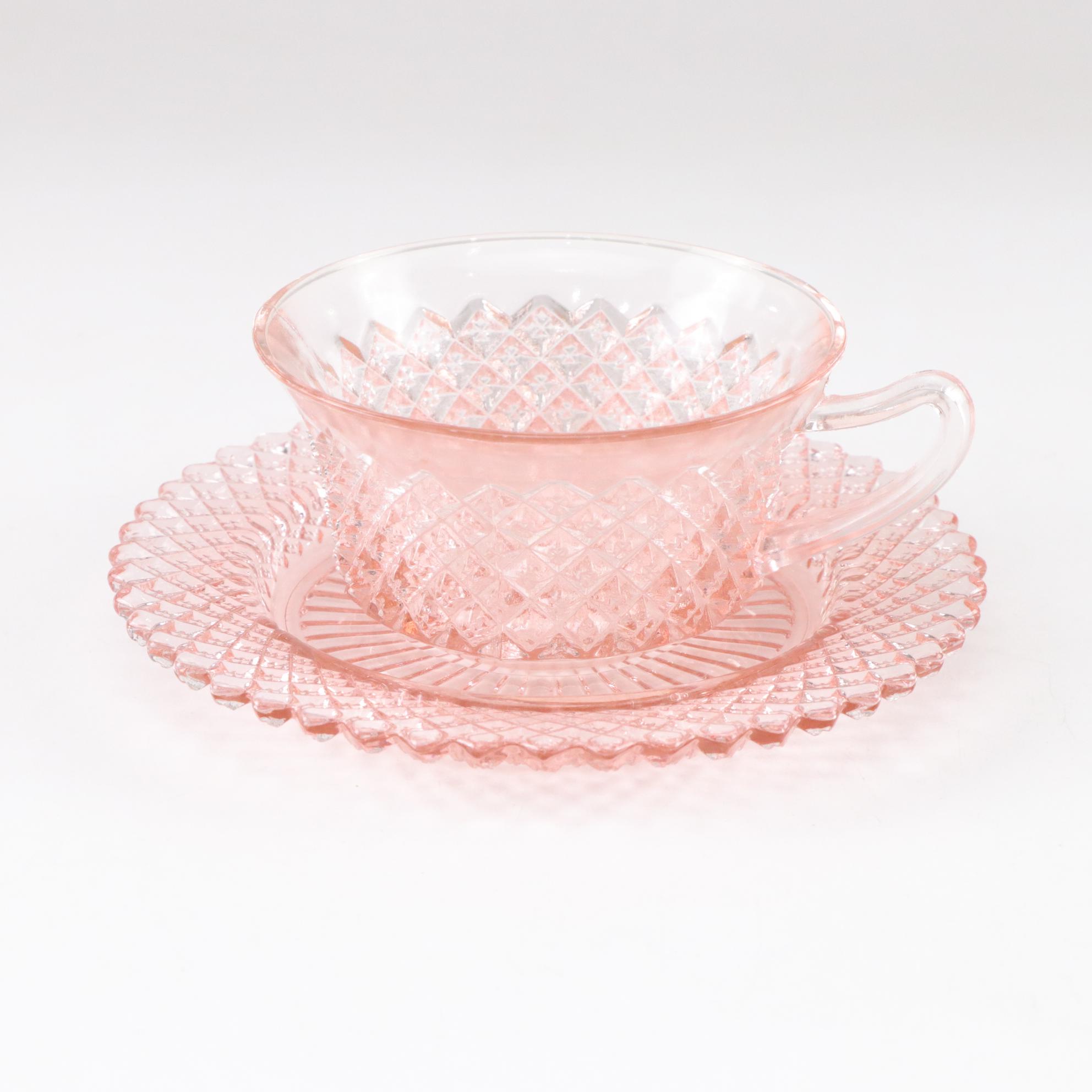 Anchor Hocking Miss America Pink Depression Glass Place Setting for 4, mid 1930s