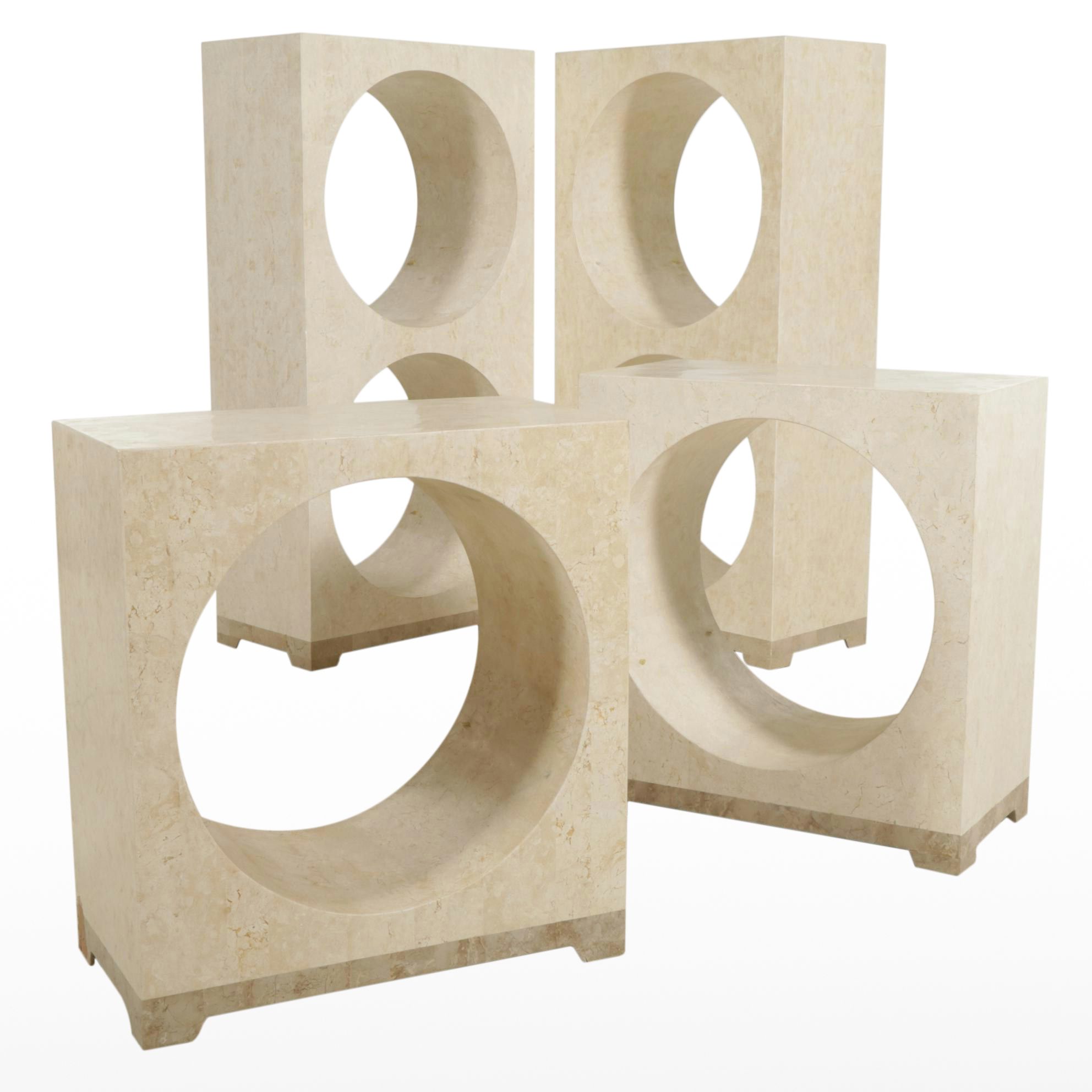 Marquis Collection of Beverly Hills Tessellated Stone Display Shelves, Four