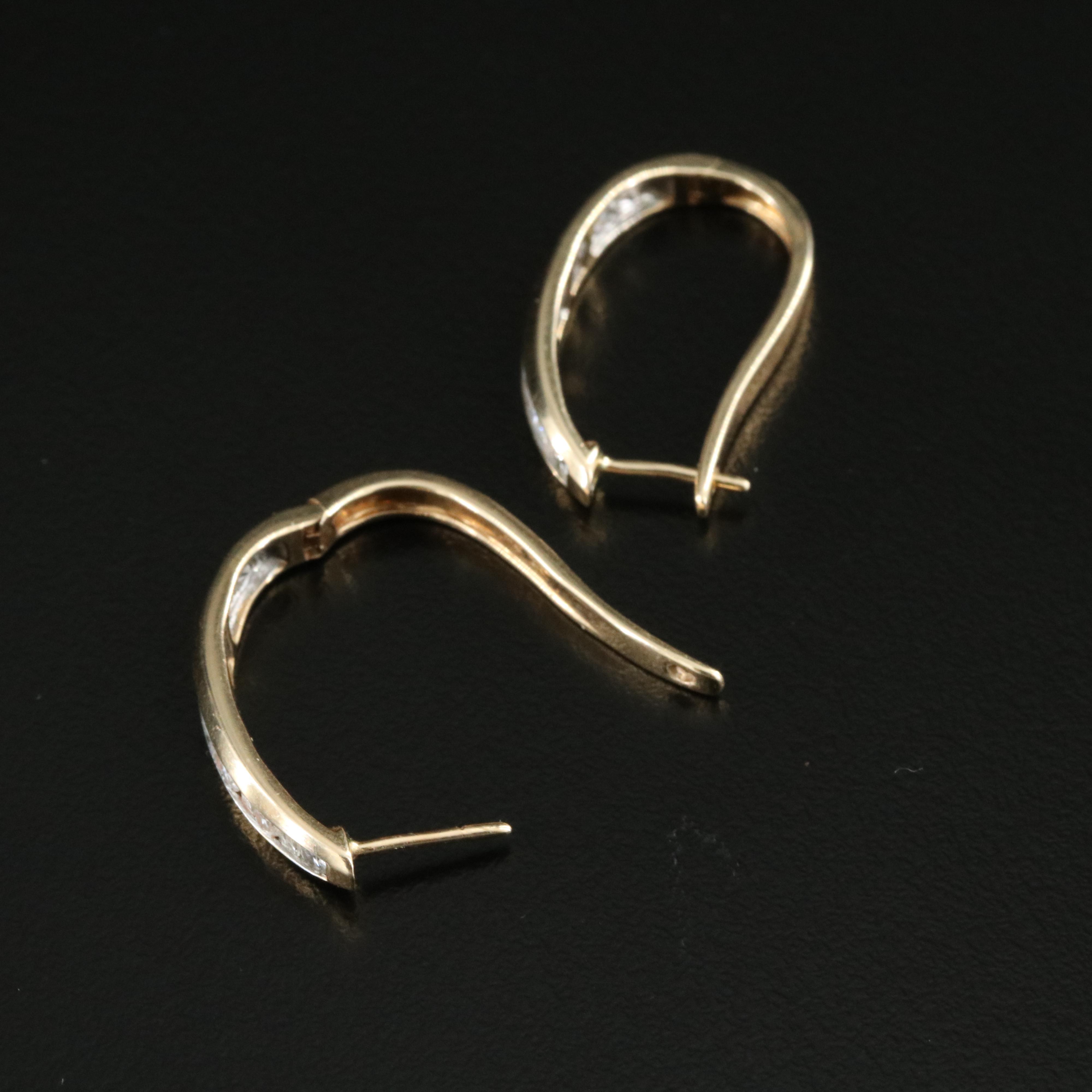 14K 1.00 CTW Diamond Hoop Earrings