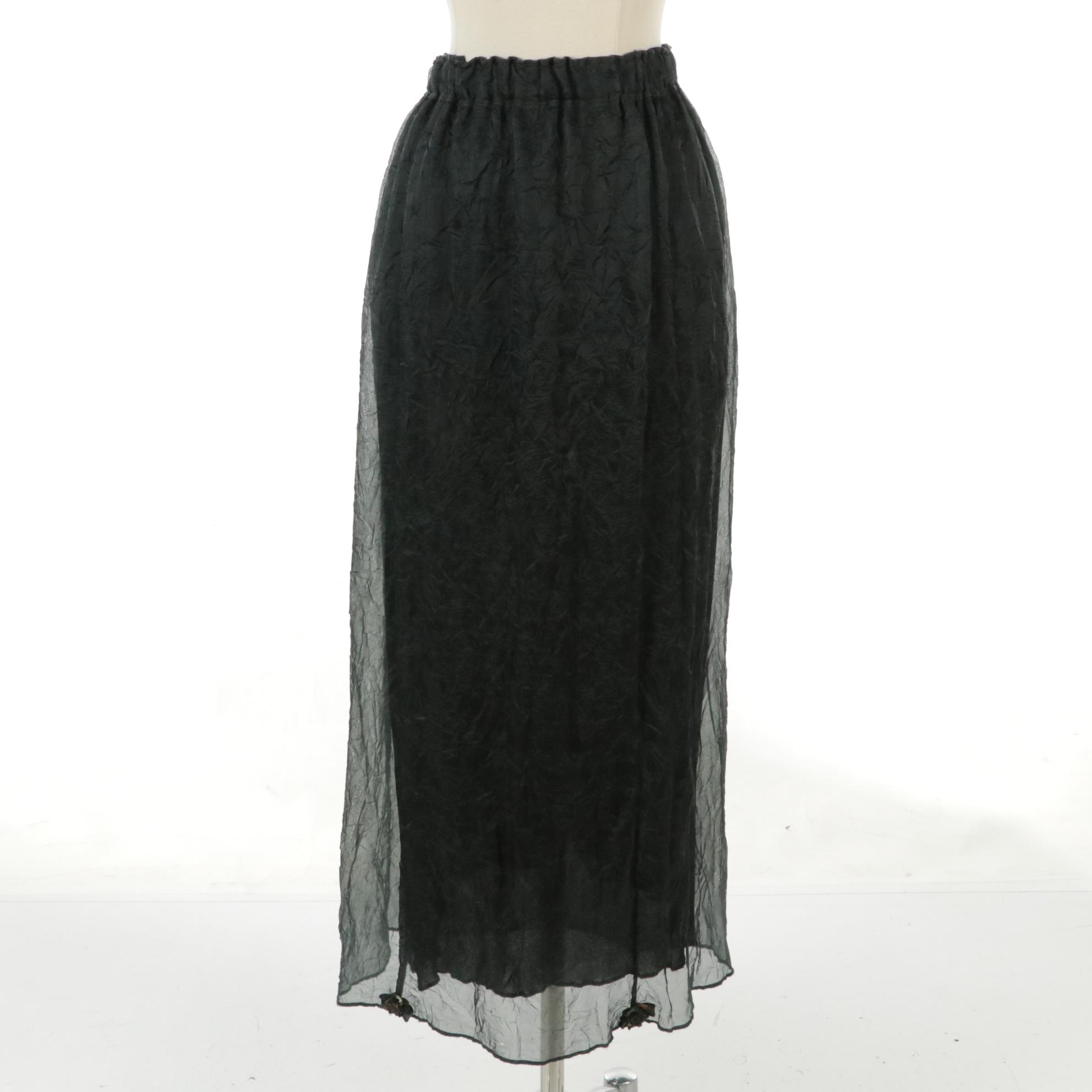 Look Organza and Chiffon Two-Piece Skirt Set with Floral Rosette Detail