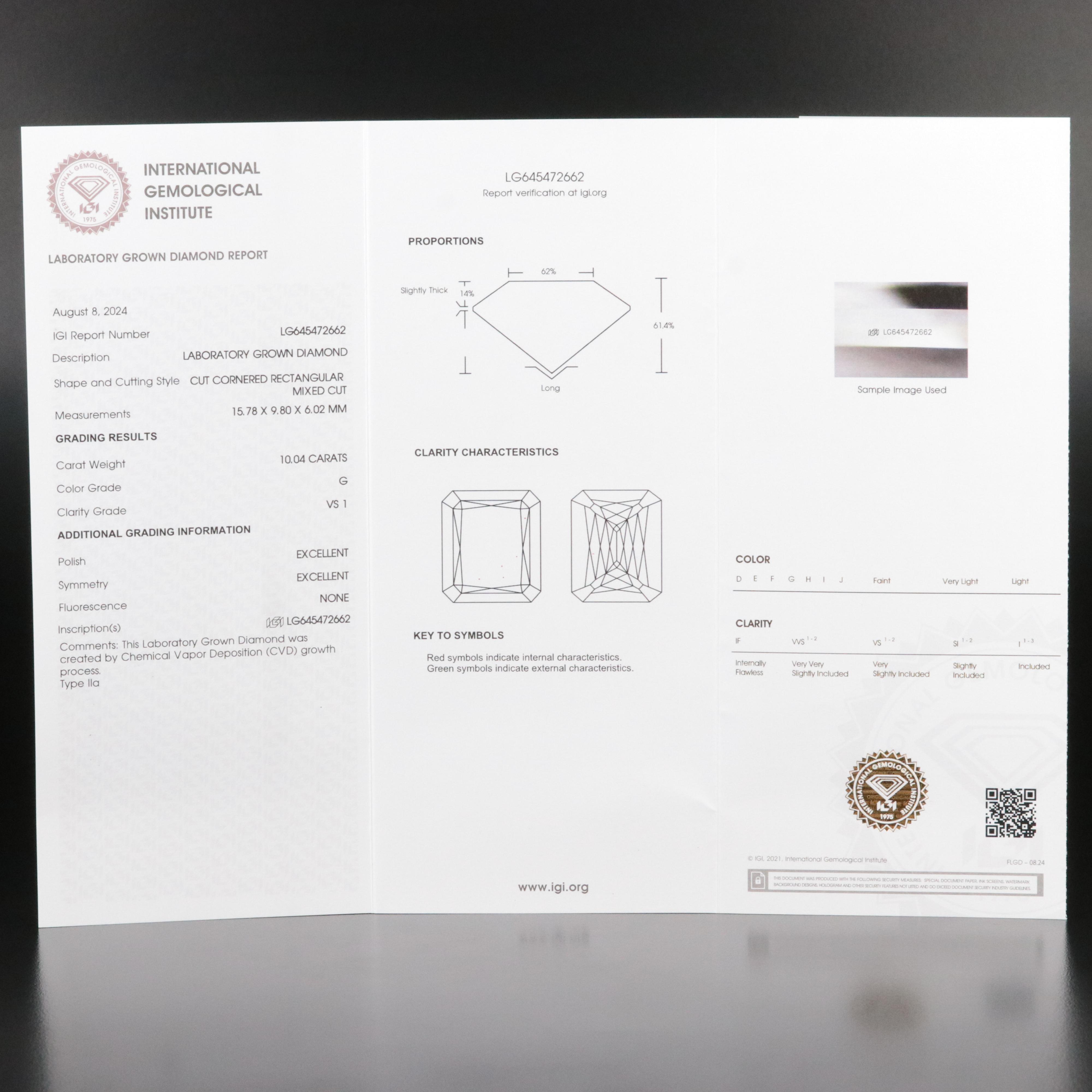 Platinum 10.38 CTW Lab Grown Diamond Ring with IGI Report