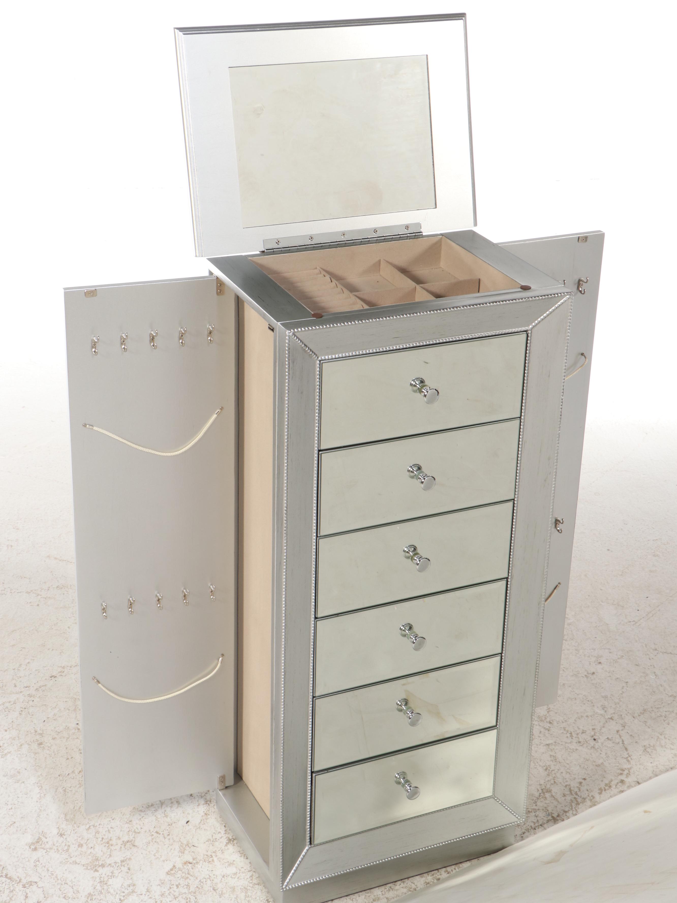 Hives and Honey Art Deco Style Mirrored Front Jewelry Chests