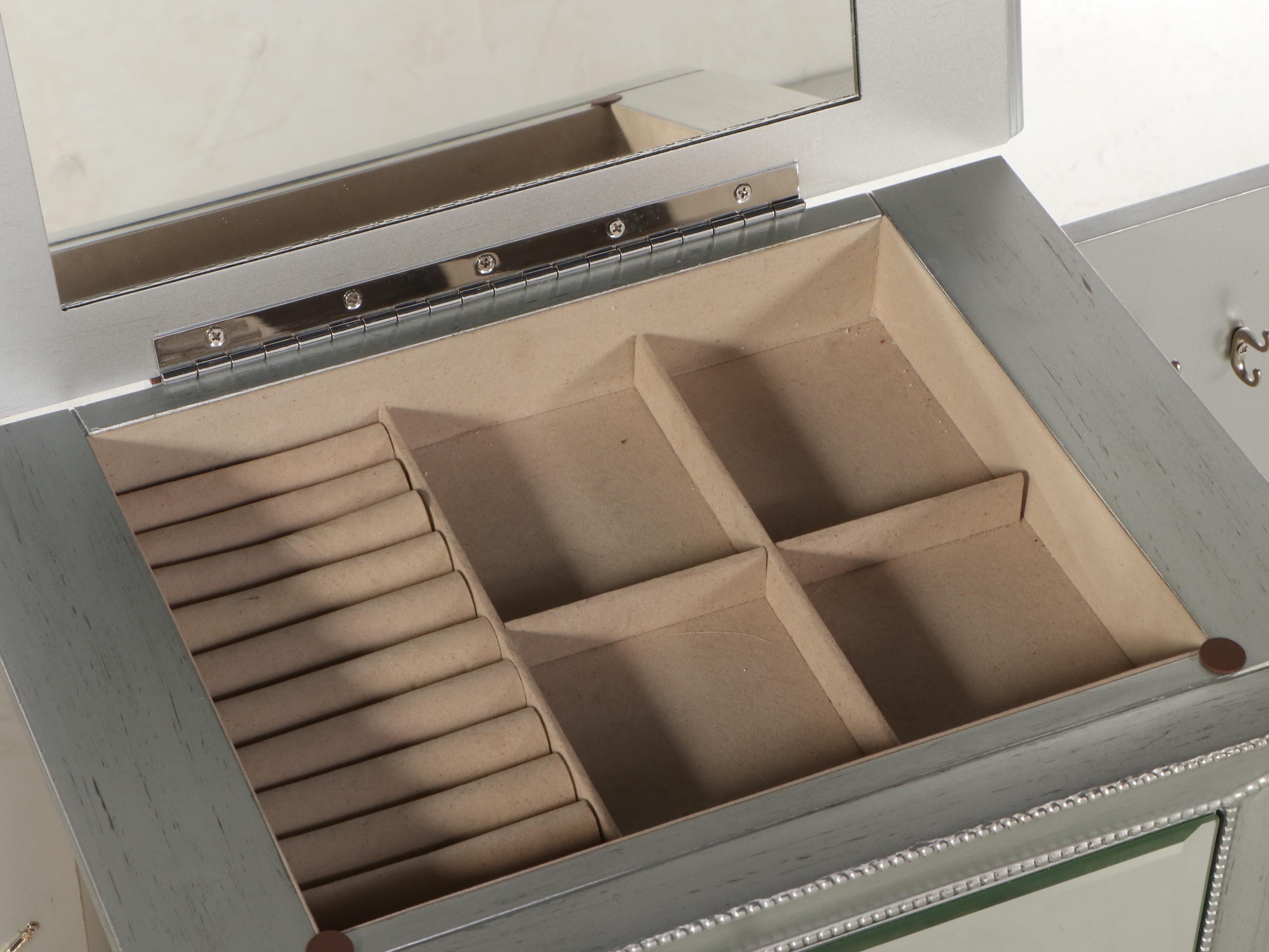 Hives and Honey Art Deco Style Mirrored Front Jewelry Chests