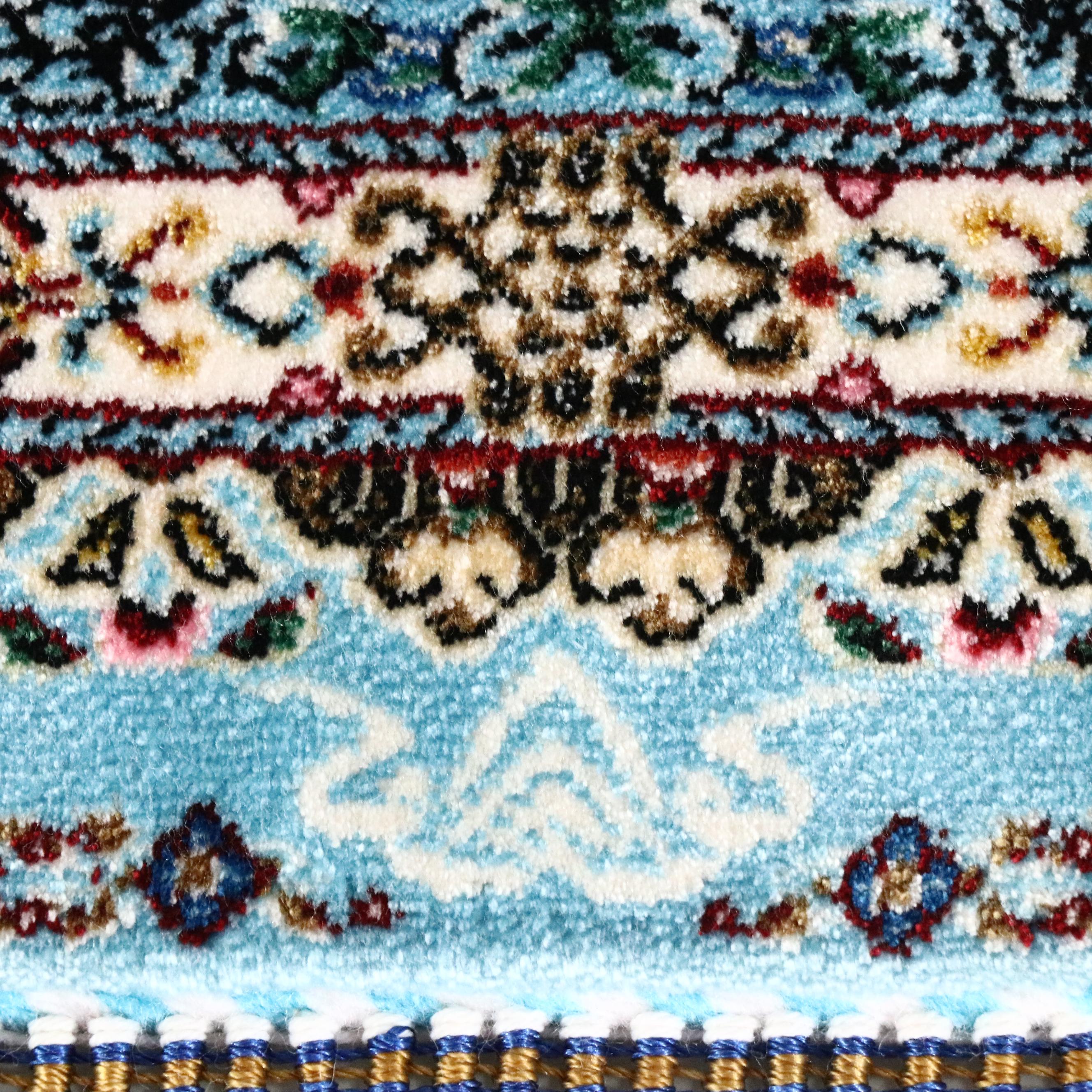 2' x 3'2 Hand-Knotted Turkish Kayseri Bamboo Silk Accent Rug