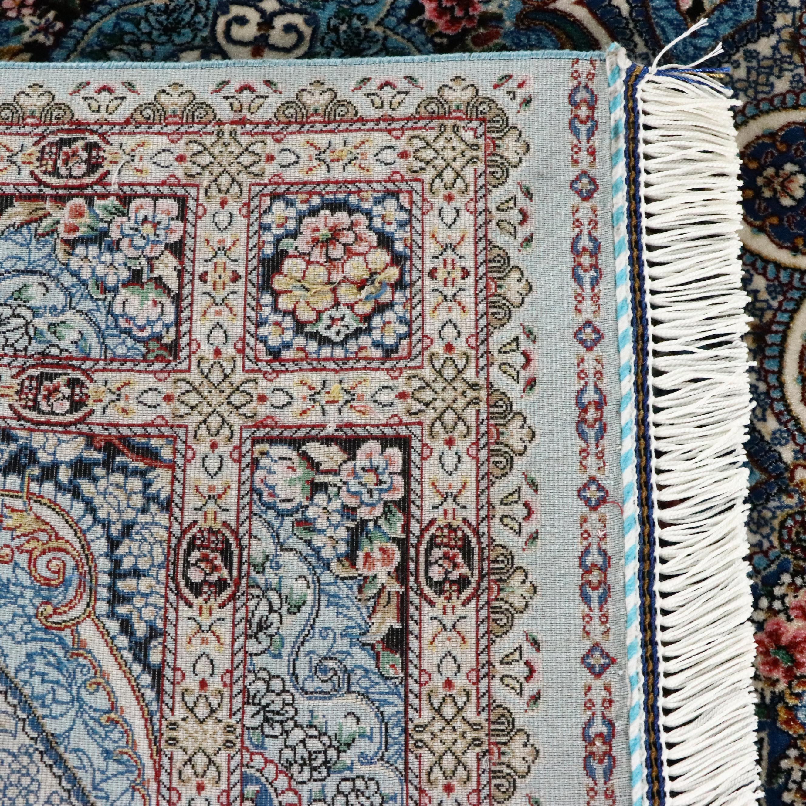 2' x 3'2 Hand-Knotted Turkish Kayseri Bamboo Silk Accent Rug