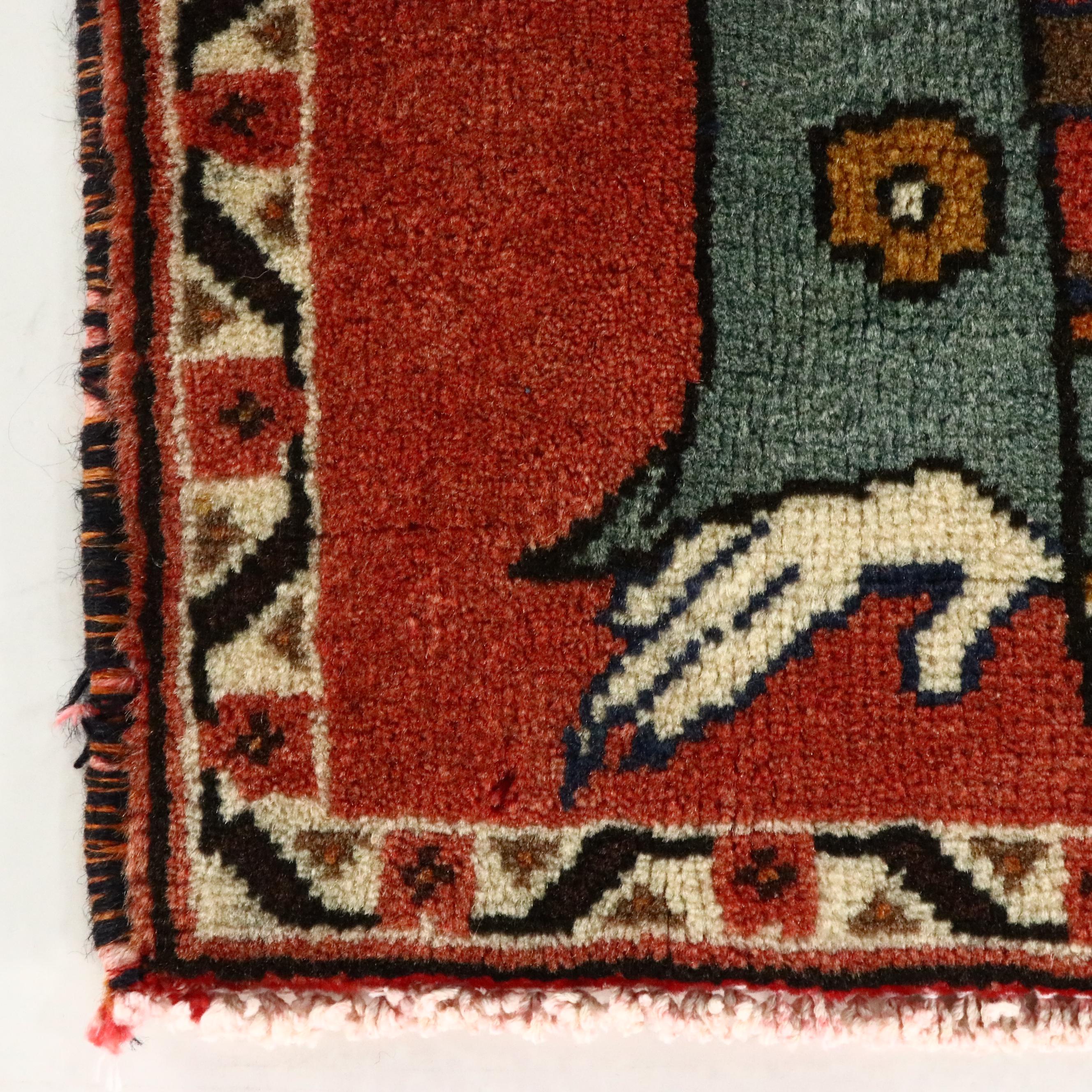 2'2 x 2'3 Hand-Knotted Northwest Persian Pictorial Accent Rug