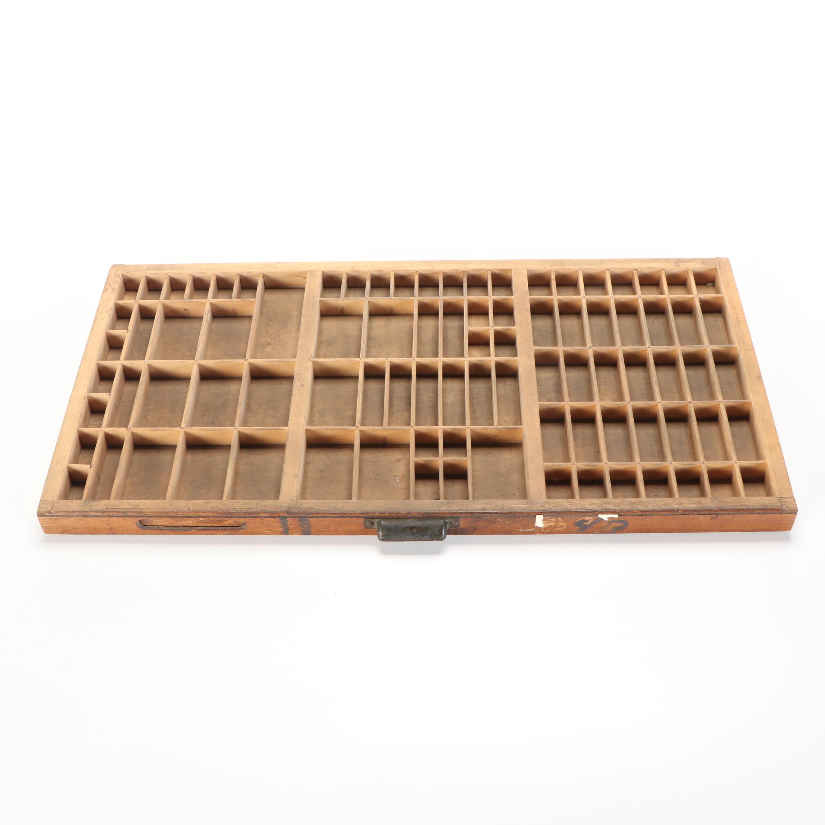 Letterpress Printer's Typesetting Tray