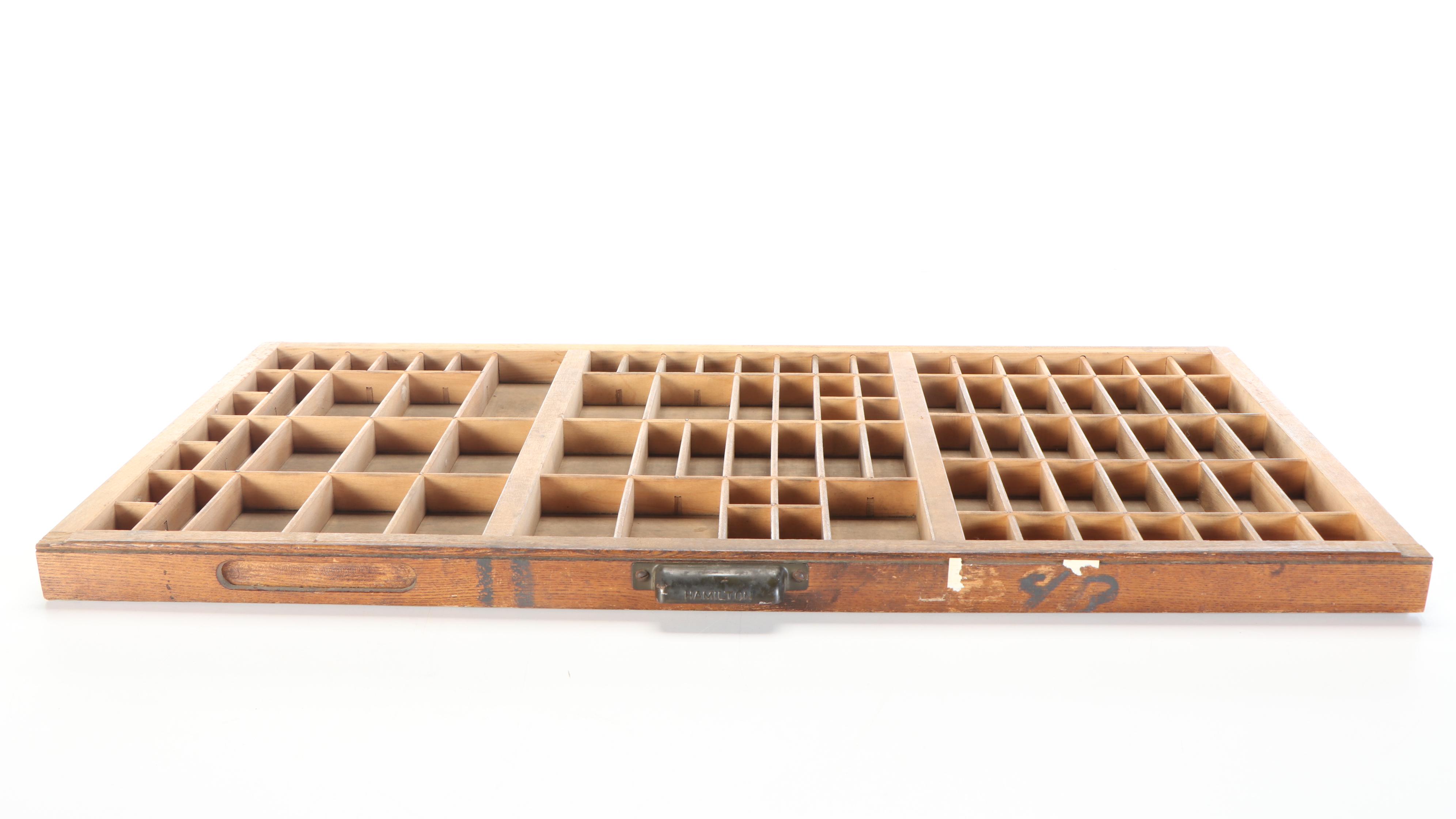 Letterpress Printer's Typesetting Tray