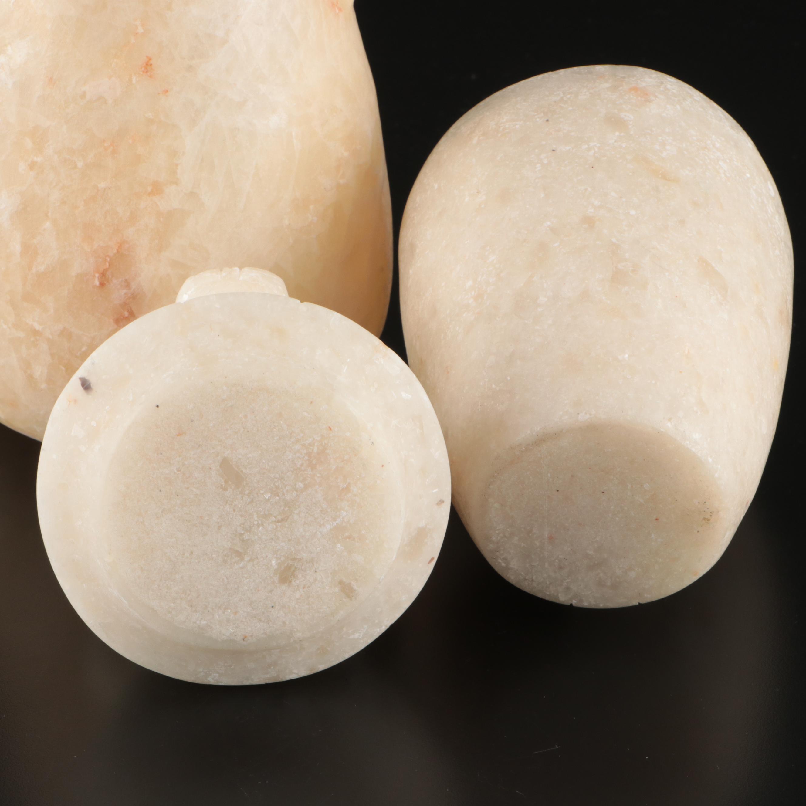 Alabaster Vase and Hapi Baboon Headed Canopic Jar