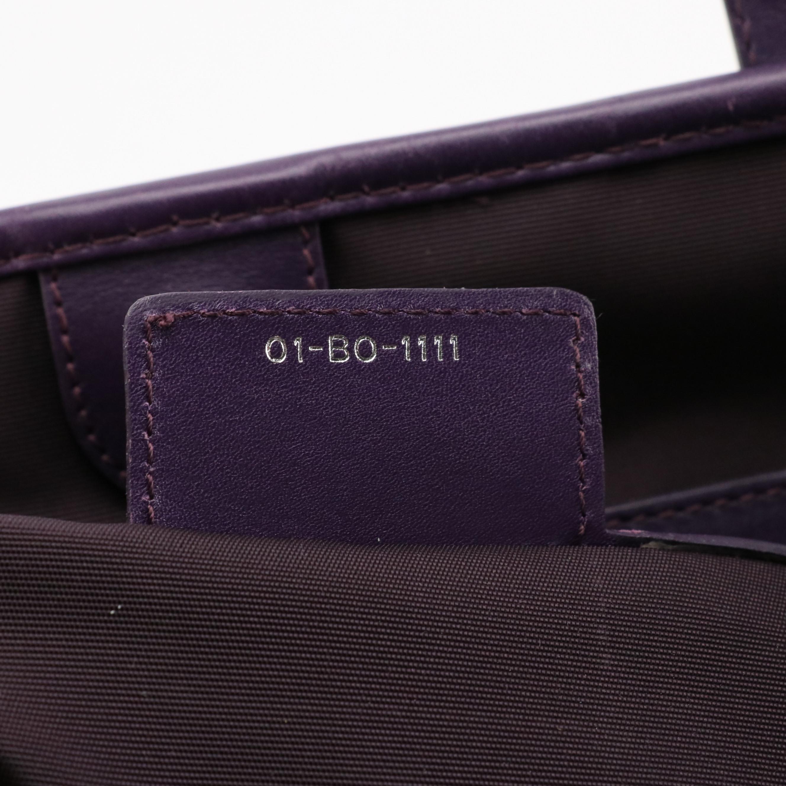 Christian Dior Medium Panarea Tote in Purple Cannage Quilted Canvas and Leather