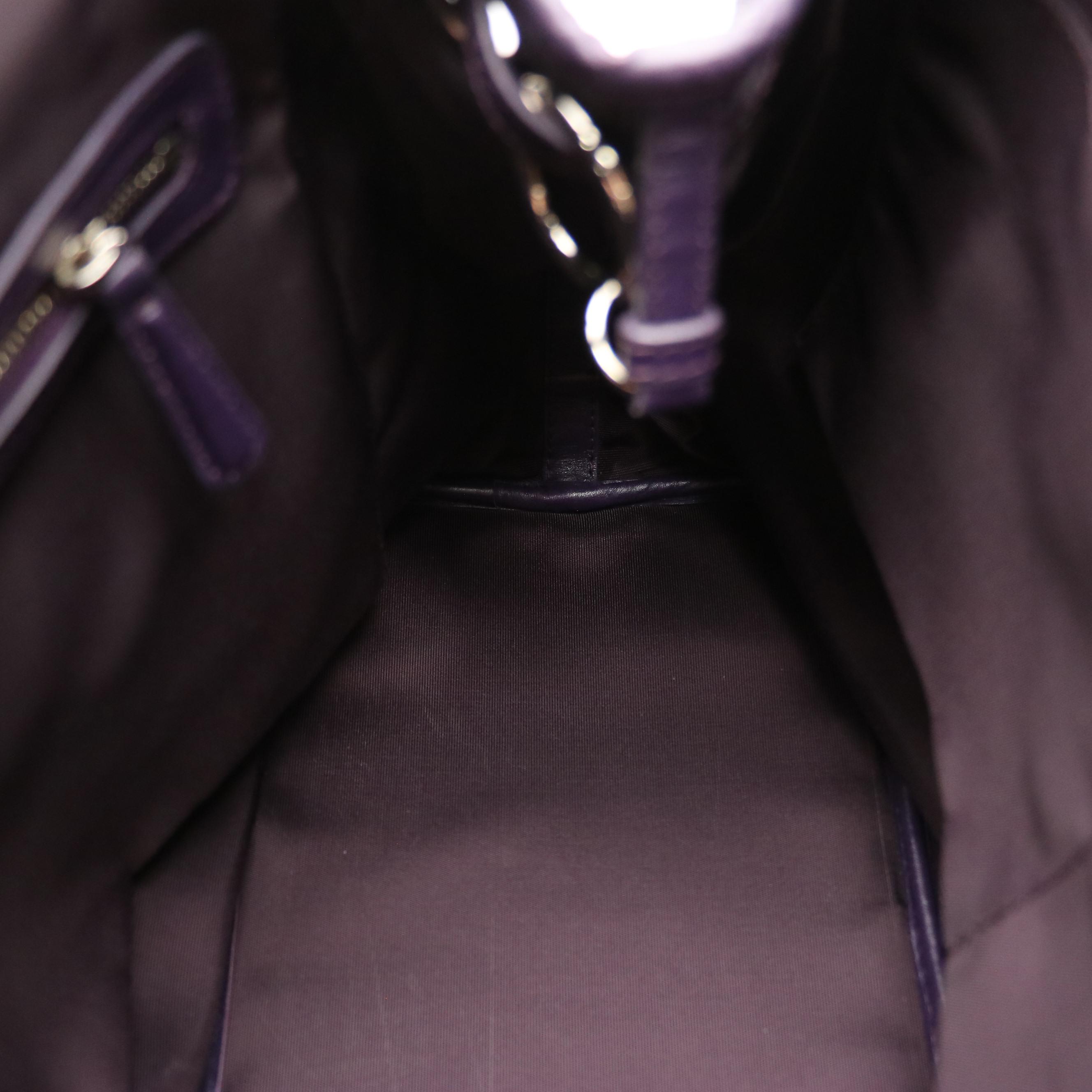 Christian Dior Medium Panarea Tote in Purple Cannage Quilted Canvas and Leather