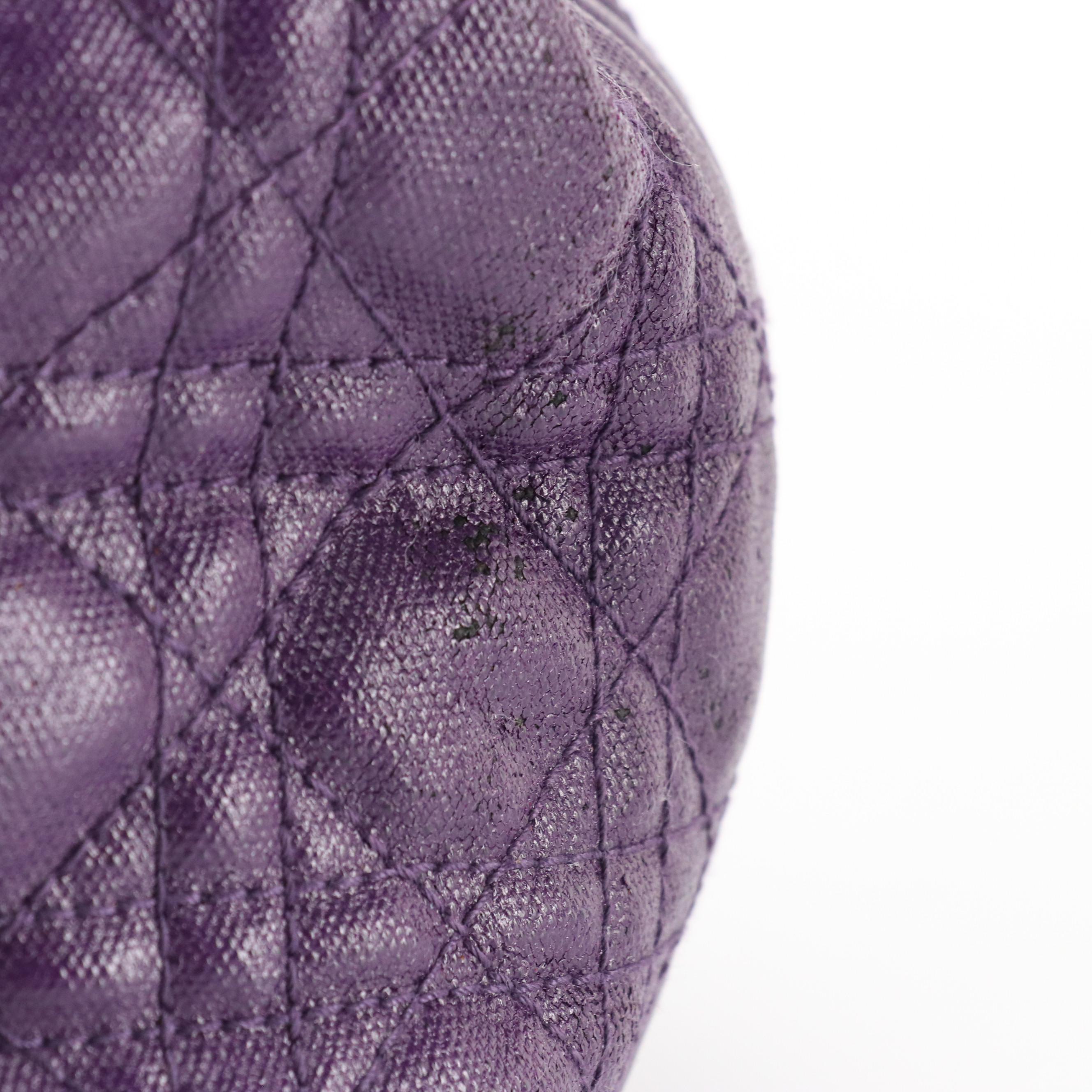 Christian Dior Medium Panarea Tote in Purple Cannage Quilted Canvas and Leather