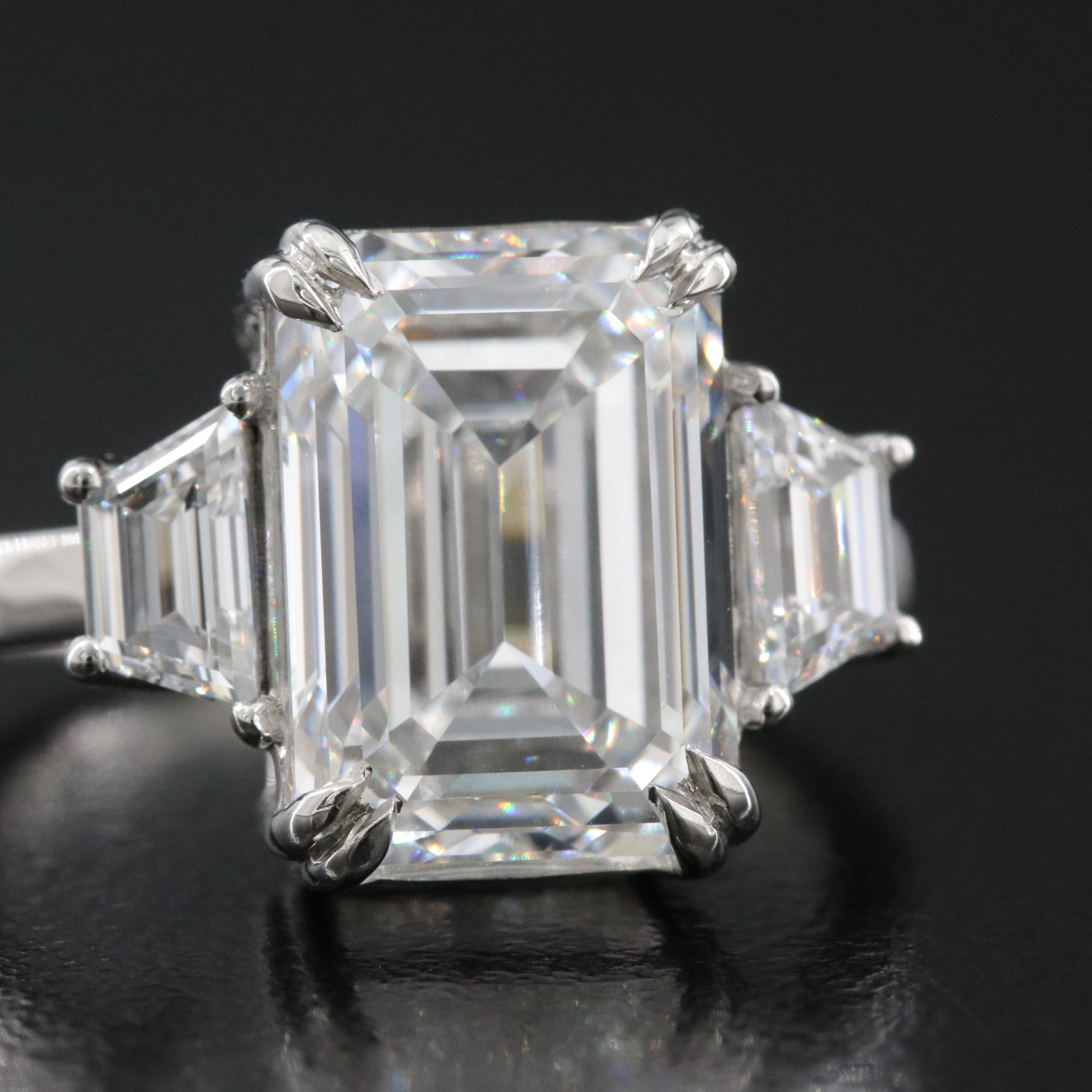 Platinum 6.29 CTW Lab Grown Diamond Ring with IGI Report