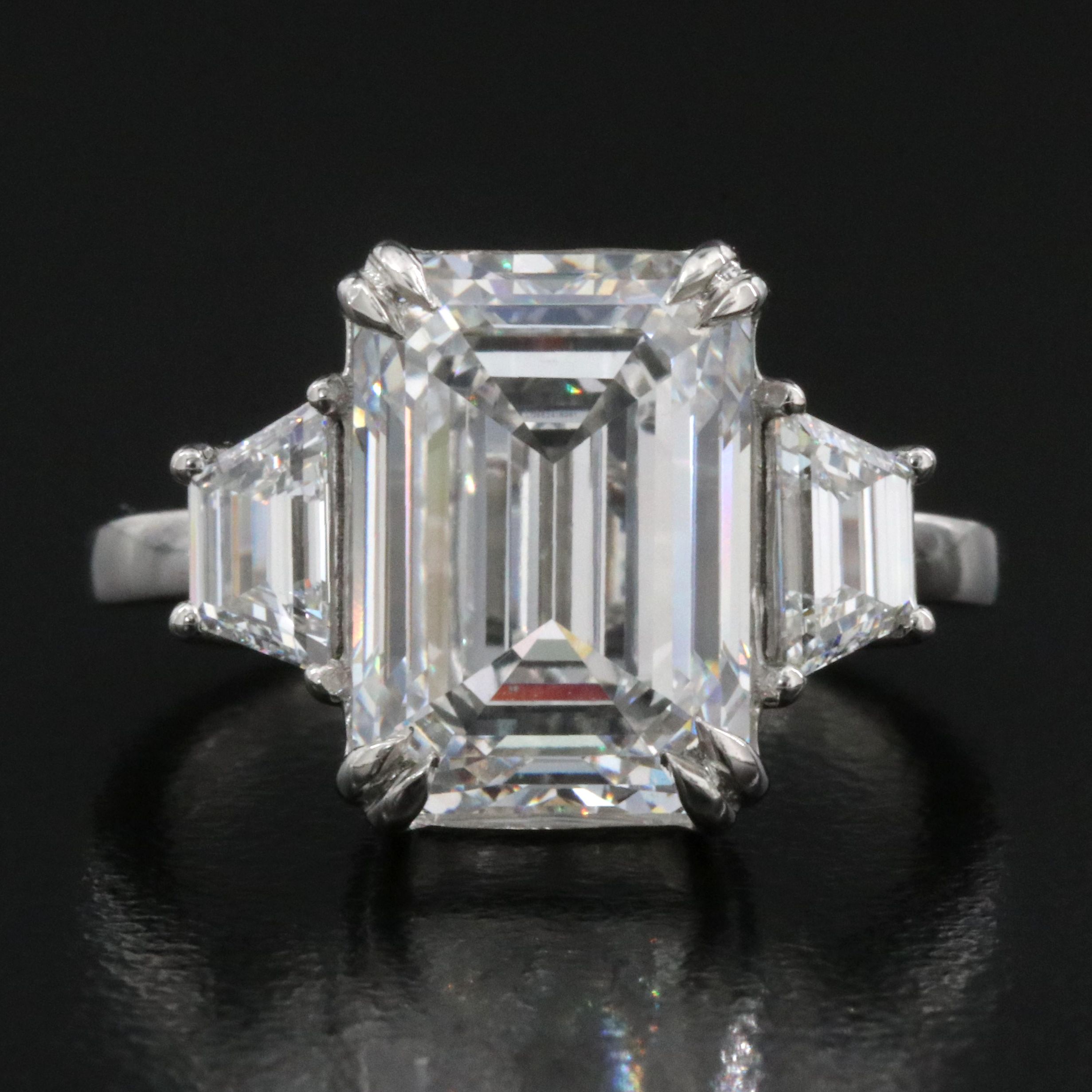 Platinum 6.29 CTW Lab Grown Diamond Ring with IGI Report