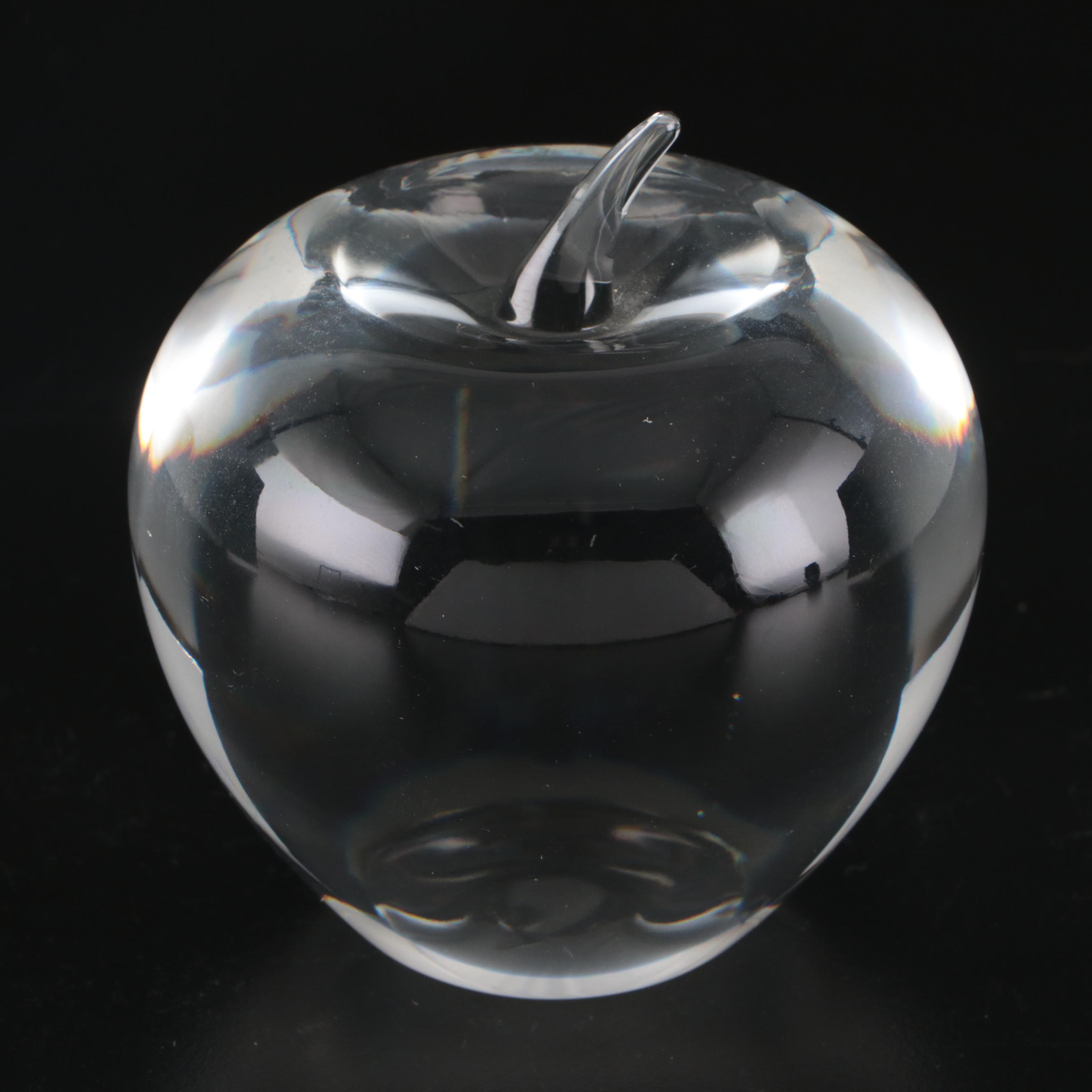 Tiffany & Co. Crystal Apple Paperweight