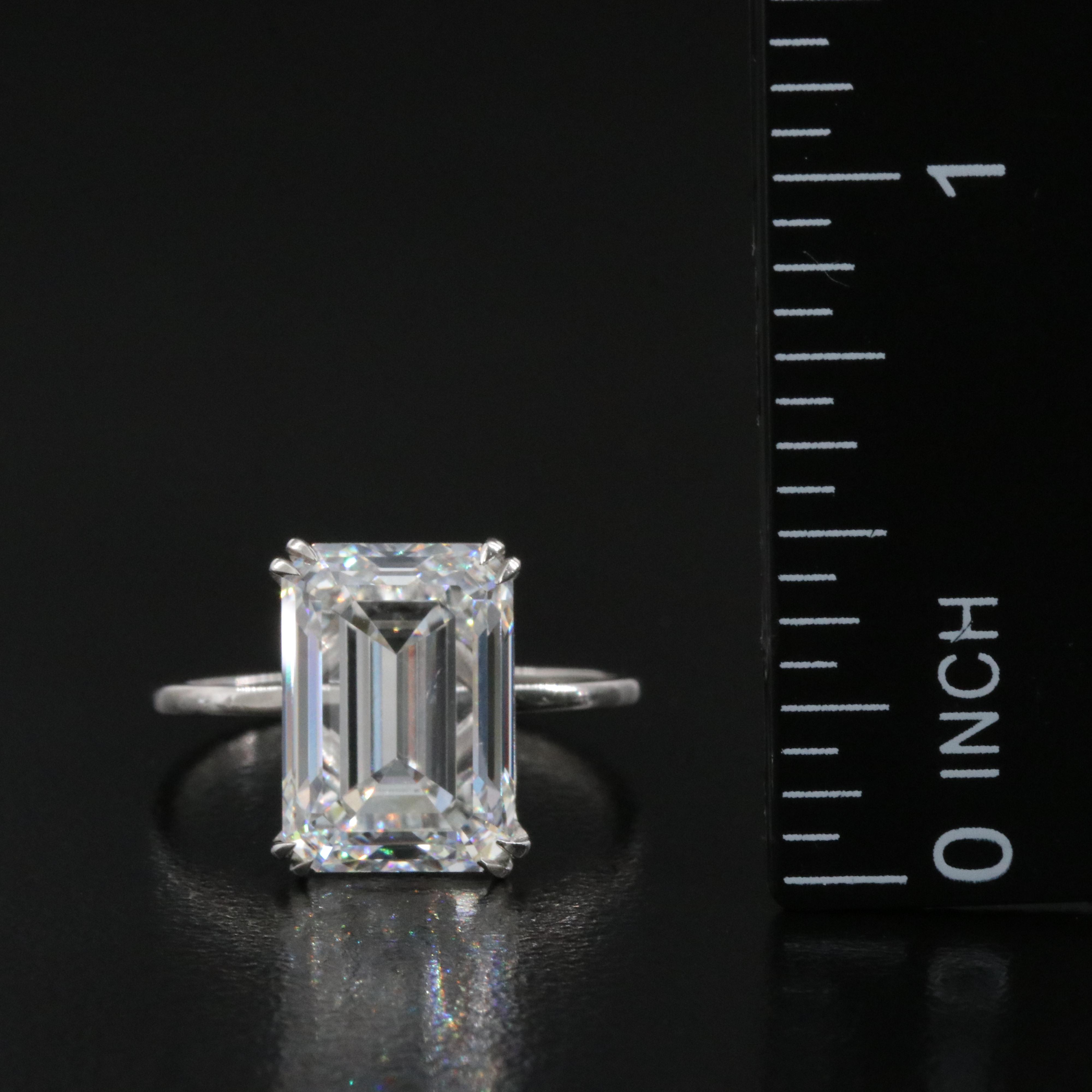 Platinum 6.21 CT Lab Grown Diamond Ring with IGI Report