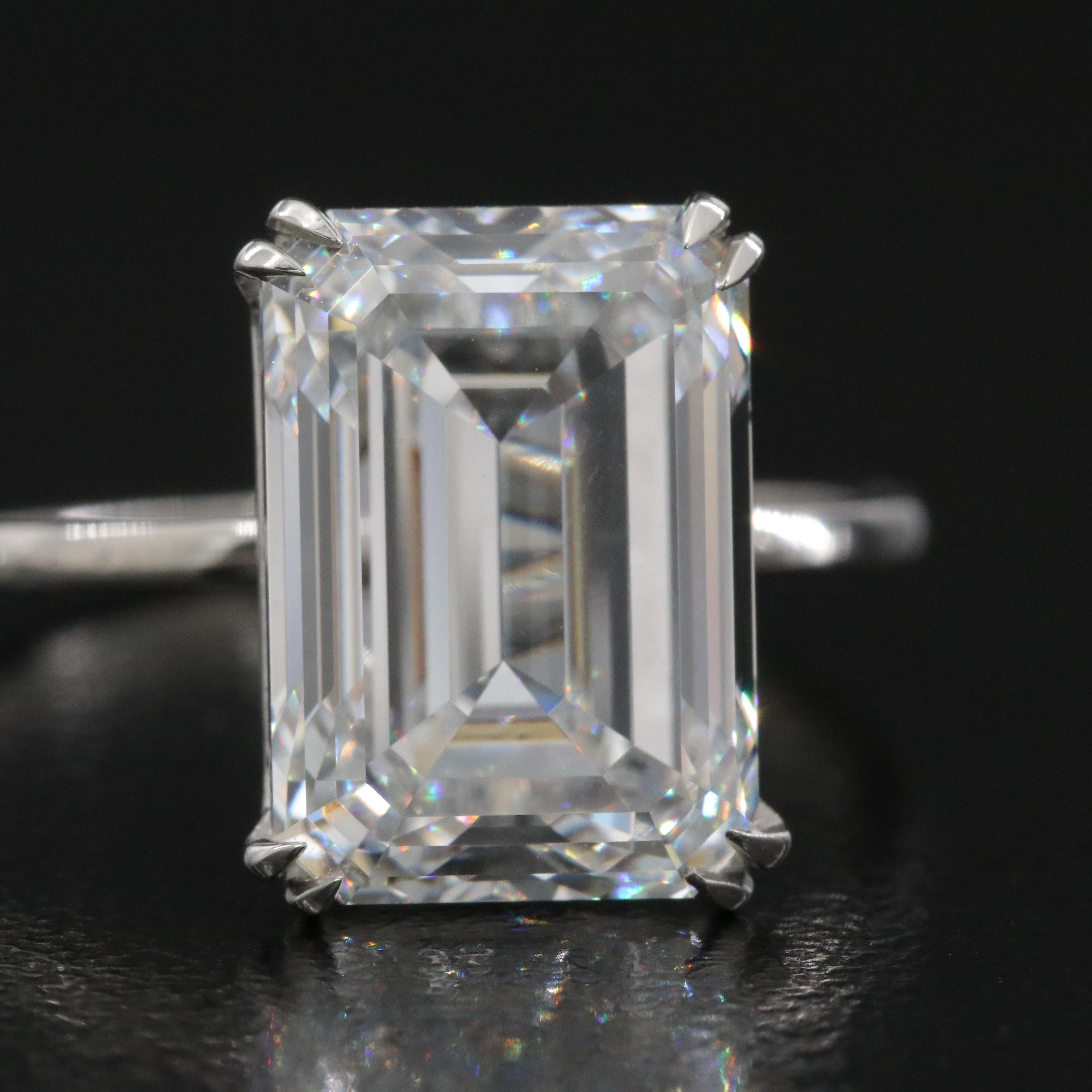 Platinum 6.21 CT Lab Grown Diamond Ring with IGI Report