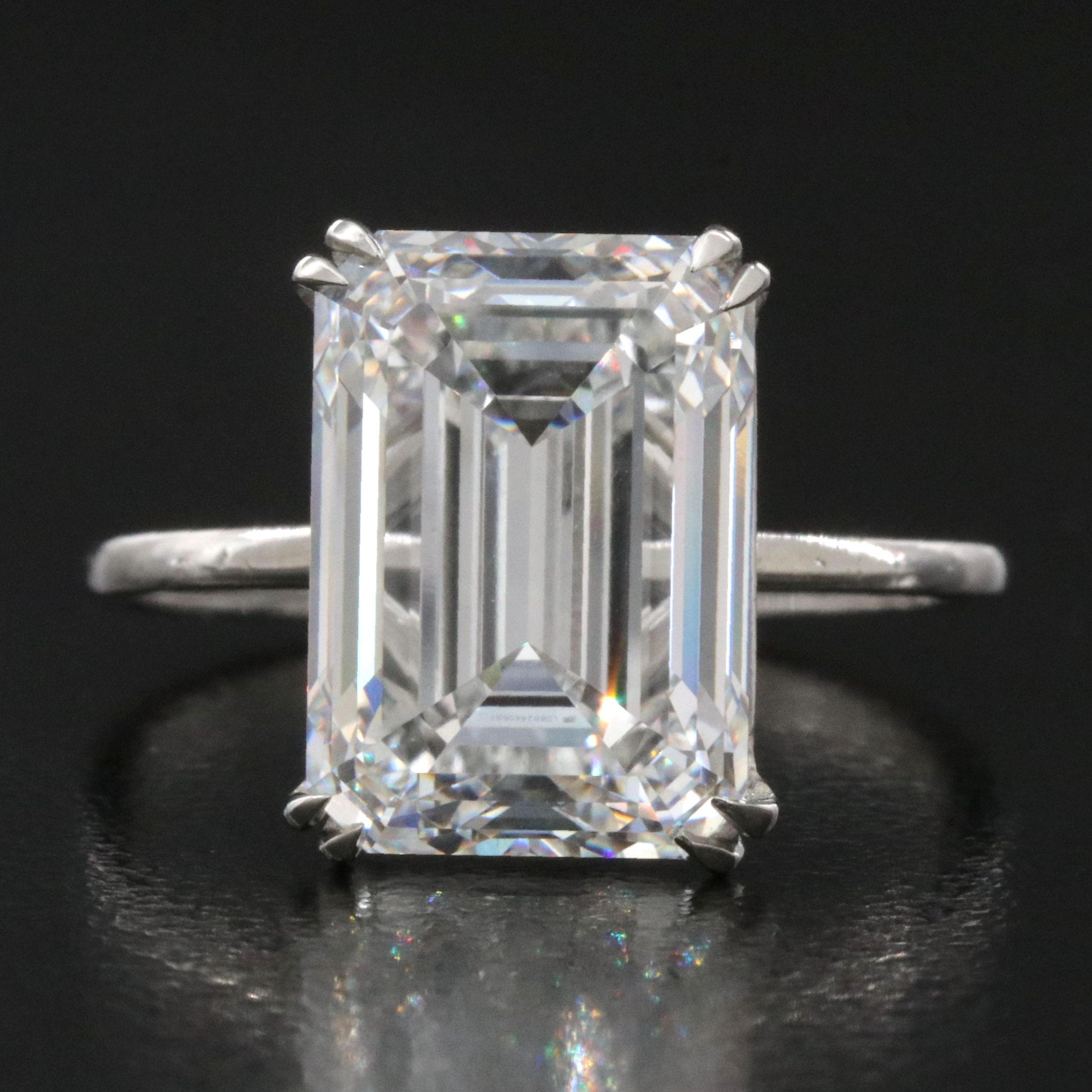 Platinum 6.21 CT Lab Grown Diamond Ring with IGI Report