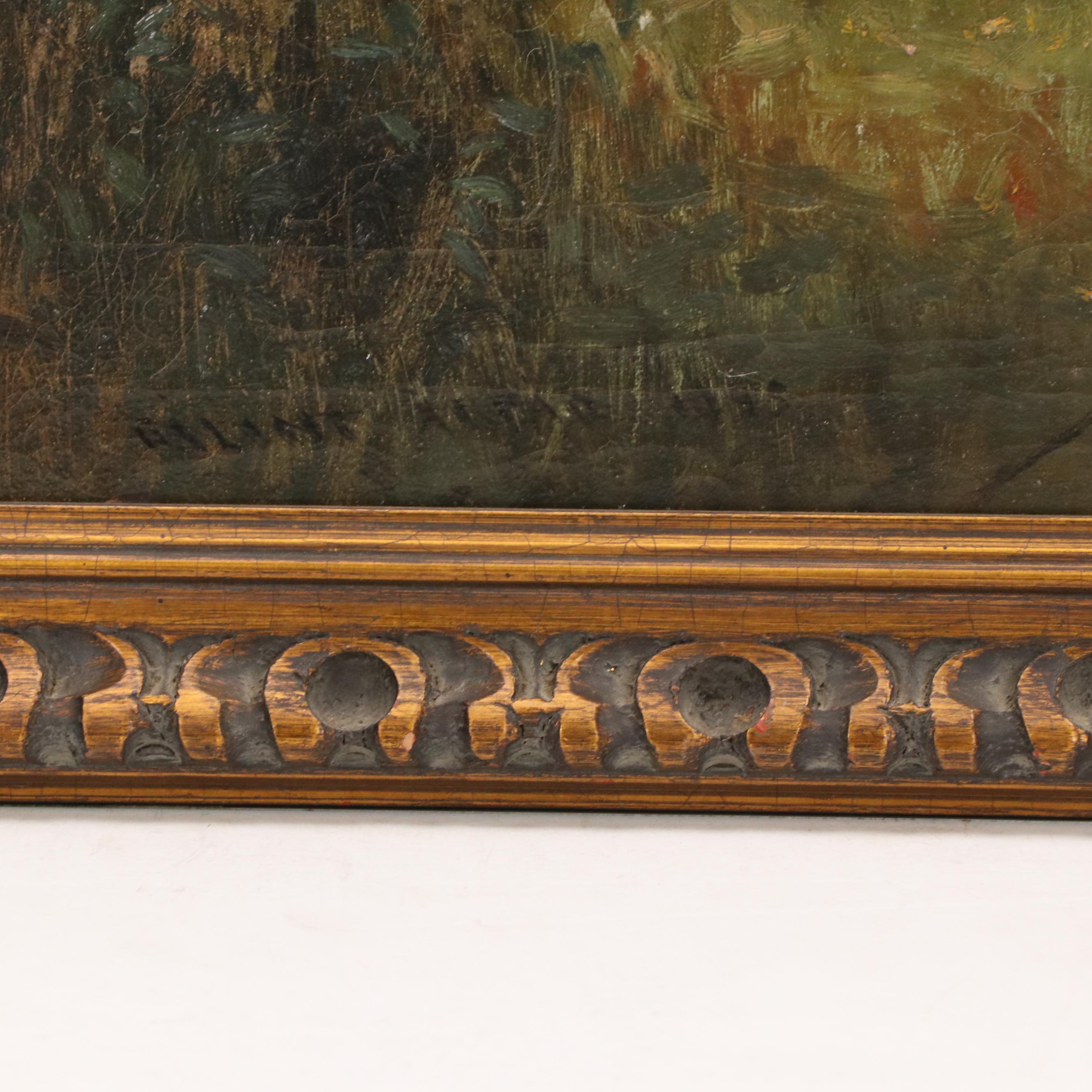 Arpád Bálint Impressionist Style Oil Painting with Park Scene