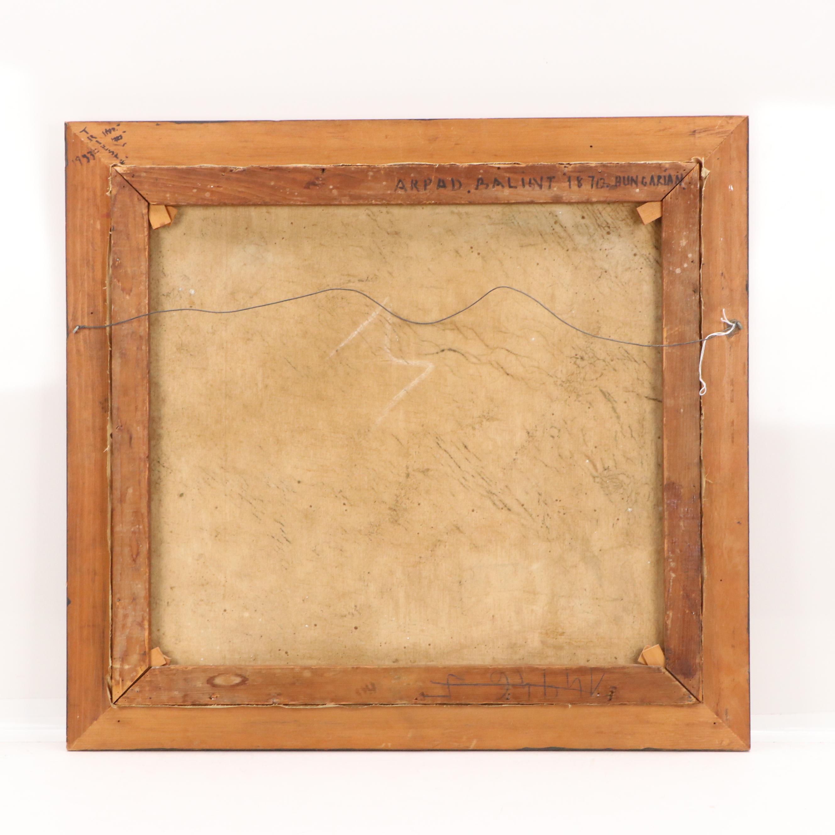 Arpád Bálint Impressionist Style Oil Painting with Park Scene