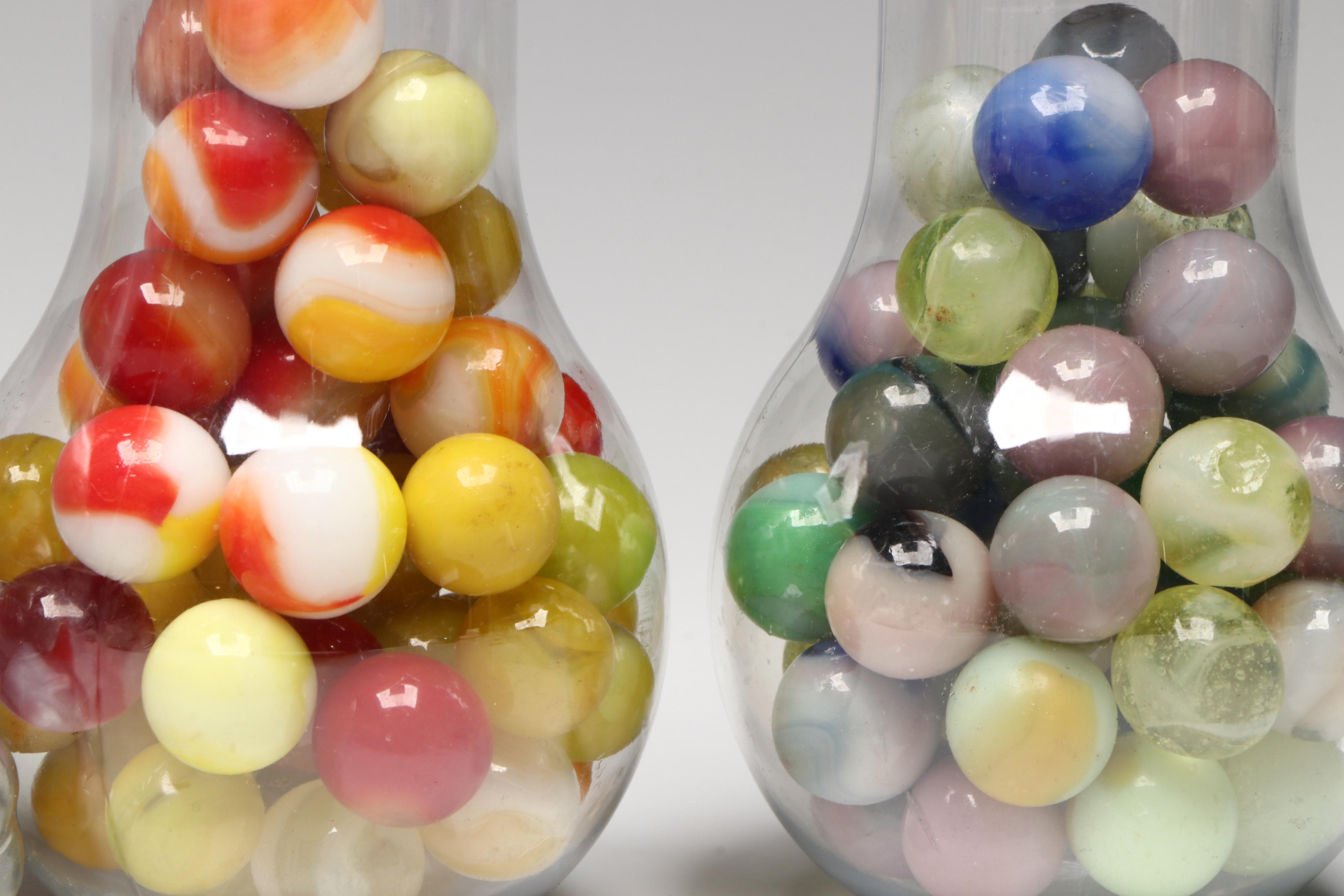 Multicolor Swirl, Patch, Cats Eye and More Glass Shooters and Marbles