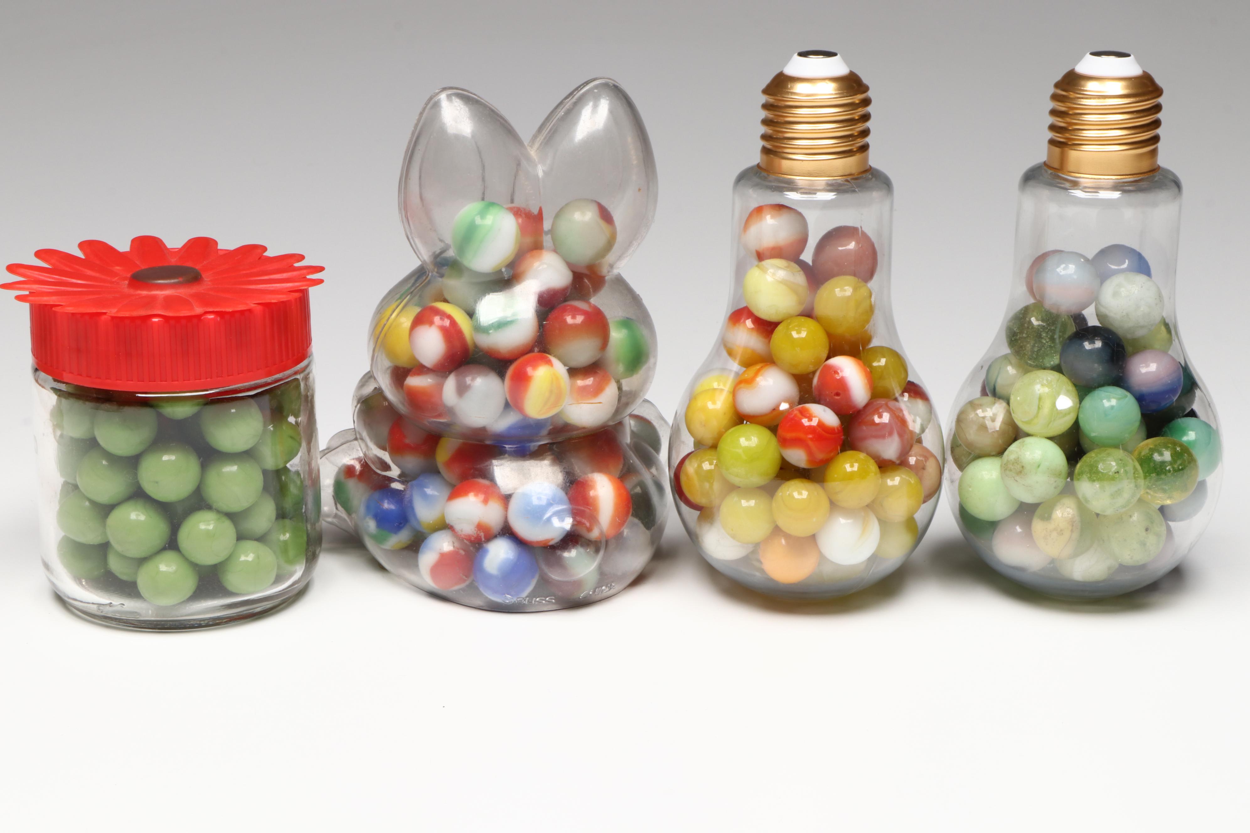 Multicolor Swirl, Patch, Cats Eye and More Glass Shooters and Marbles