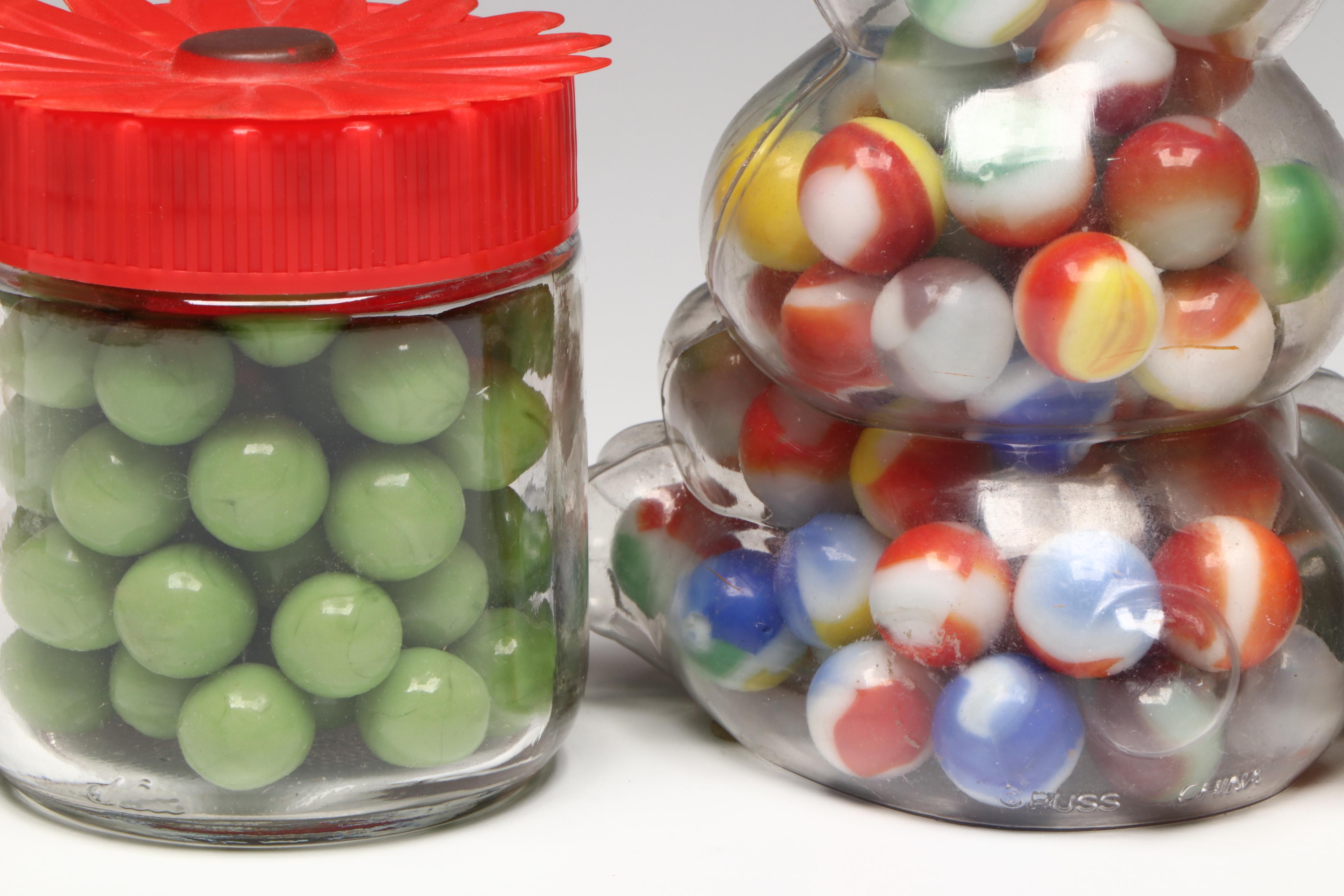 Multicolor Swirl, Patch, Cats Eye and More Glass Shooters and Marbles