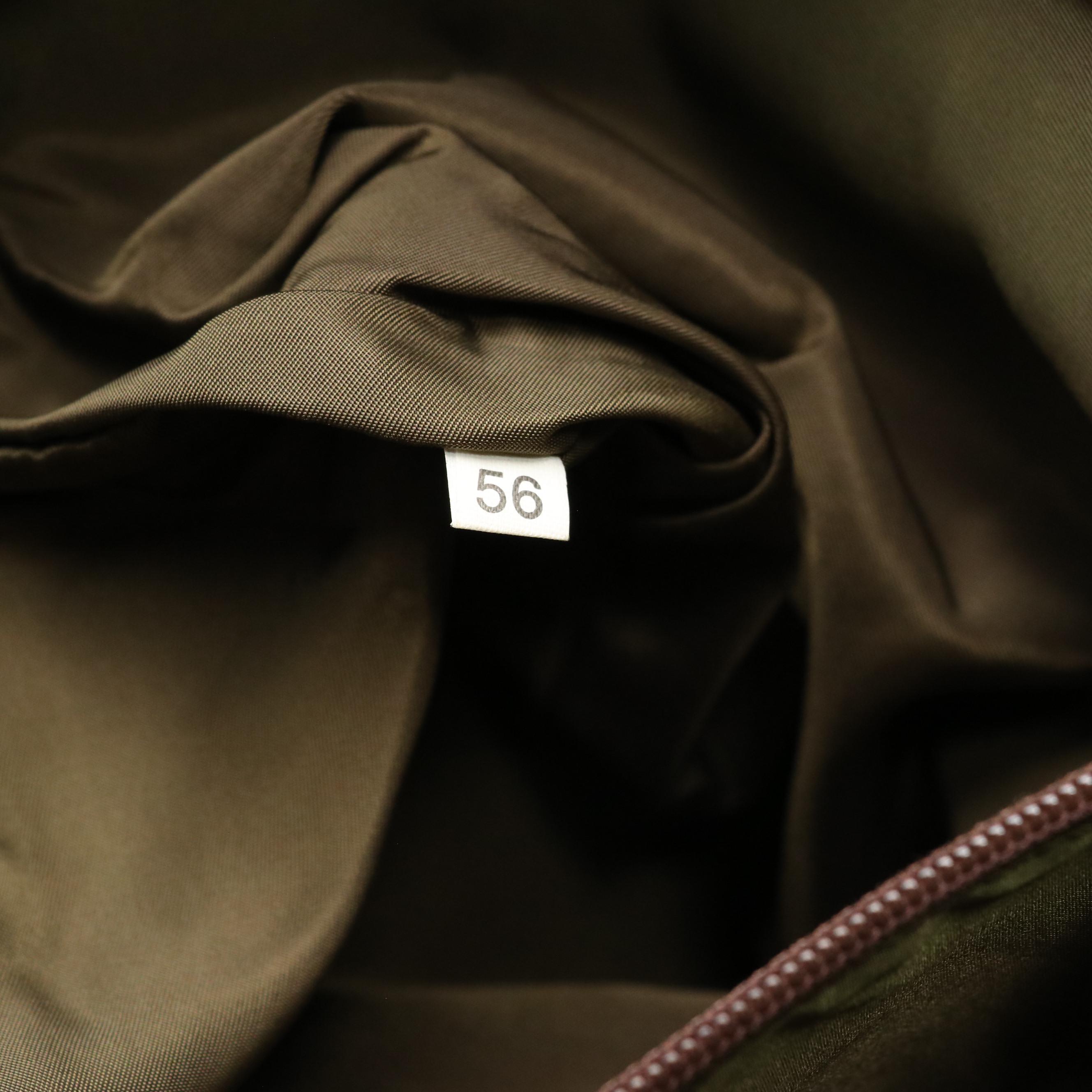 Prada Large Tote in Brown Leather and Olive Green Nylon