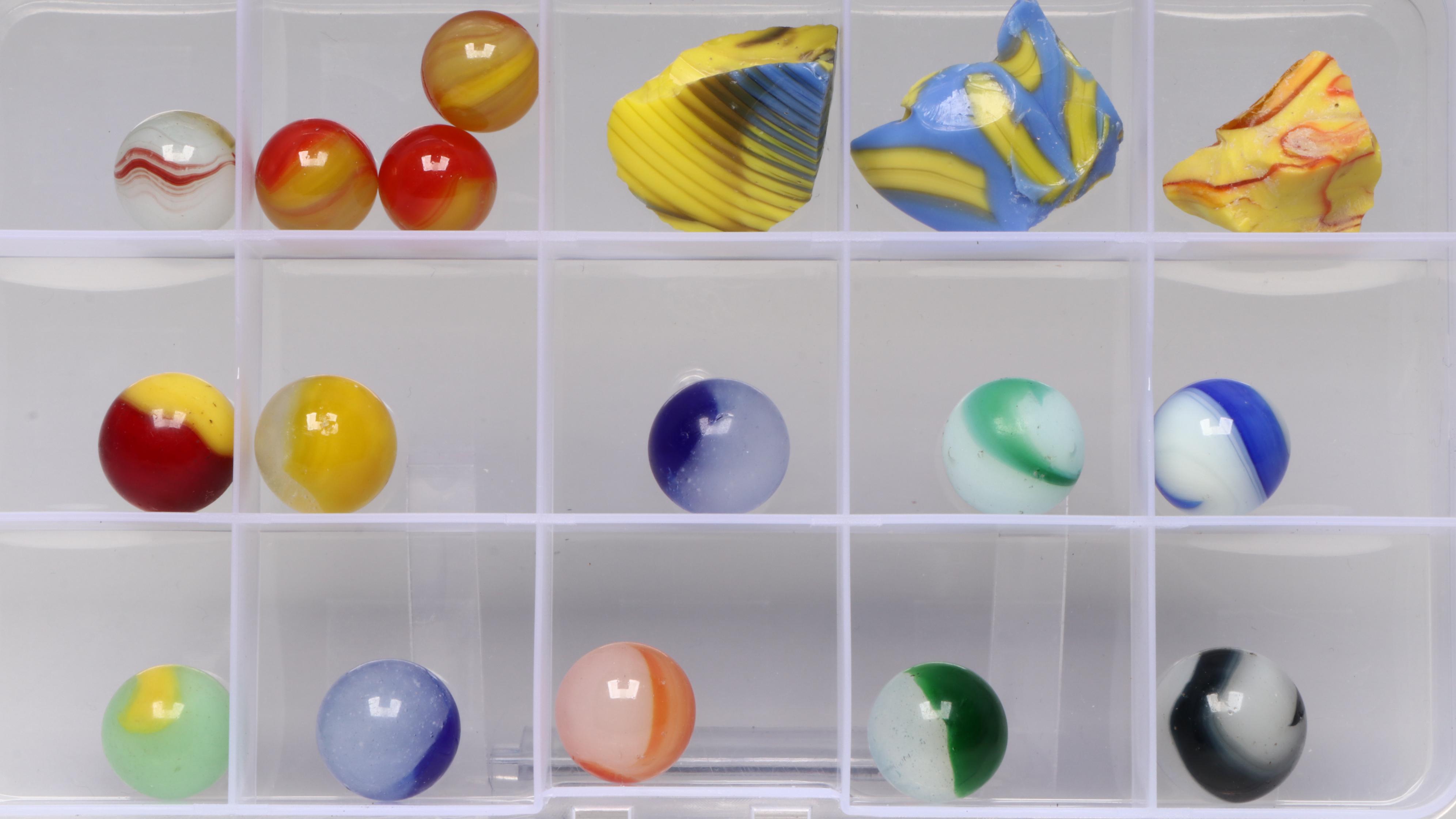 DAS, Alley, Akro and Other Patch, Swirl, Slag, and More Marbles with Dug Marbles