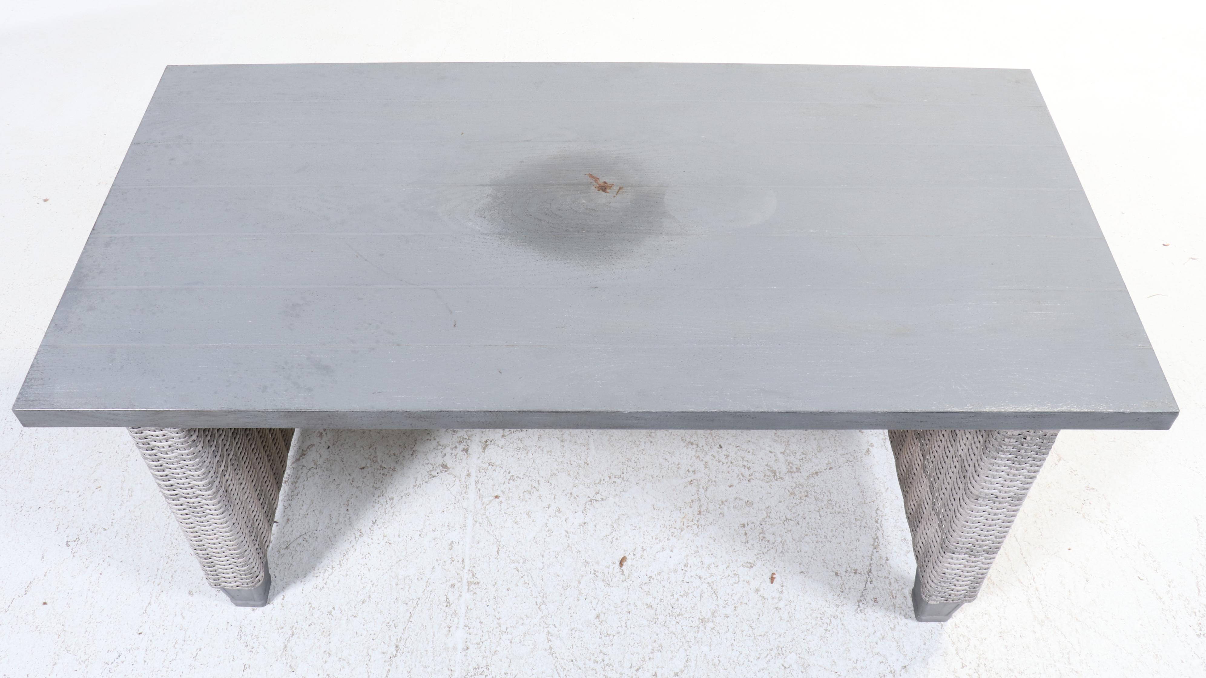 Broyhill Contemporary Resin Wicker Patio Sectional, Coffee Table, and Ottomans