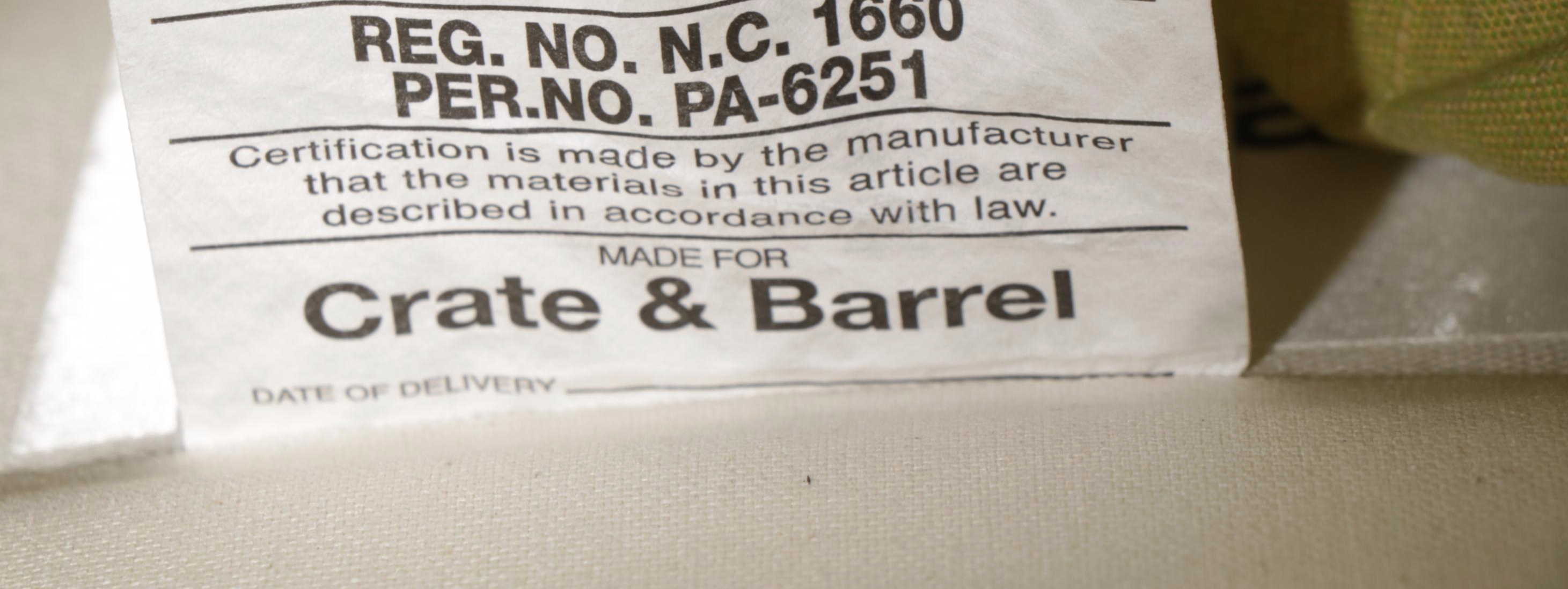 Crate & Barrel Slip Covered Armchair