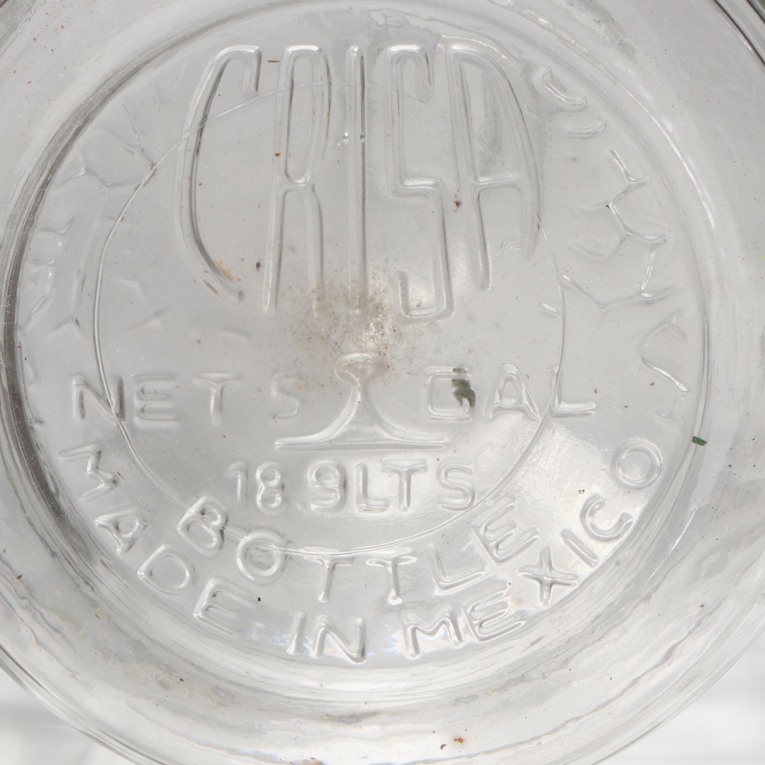 Crisa Glass Carboy Bottle in Wooden Storage Crate