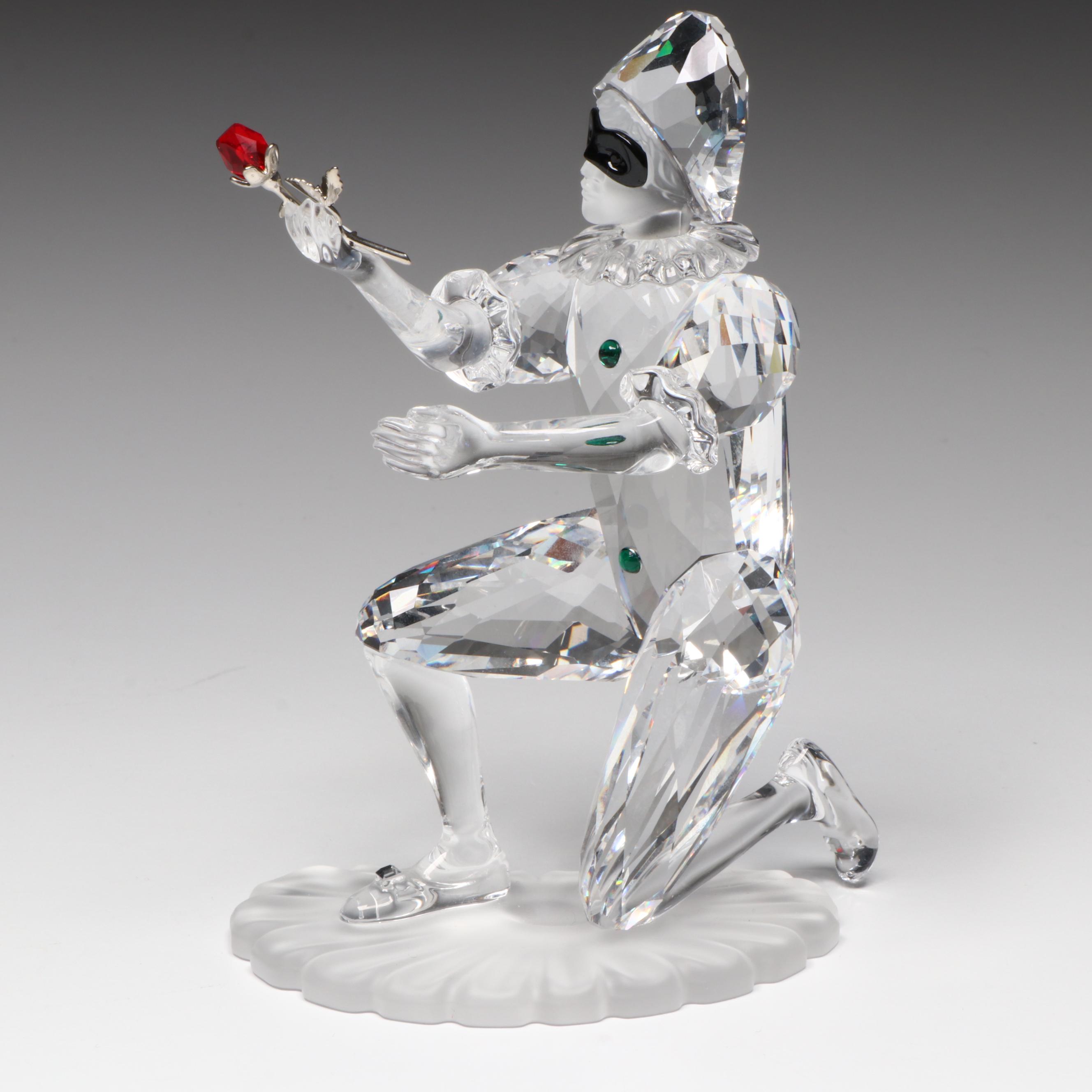 Swarovski Masquerade "Harlequin" Figurine with Rogaška Crystal Vase