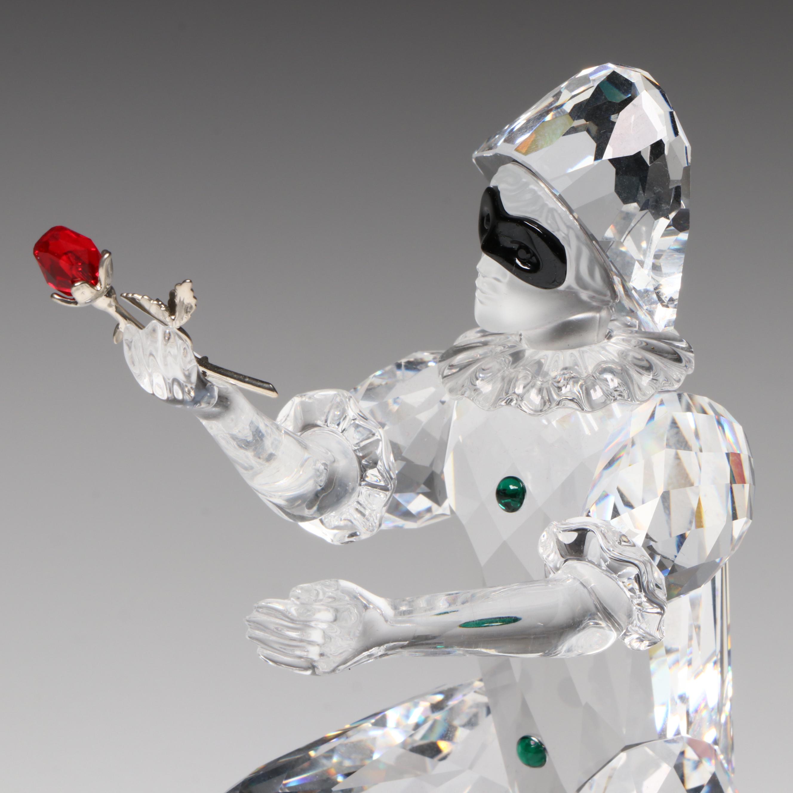 Swarovski Masquerade "Harlequin" Figurine with Rogaška Crystal Vase