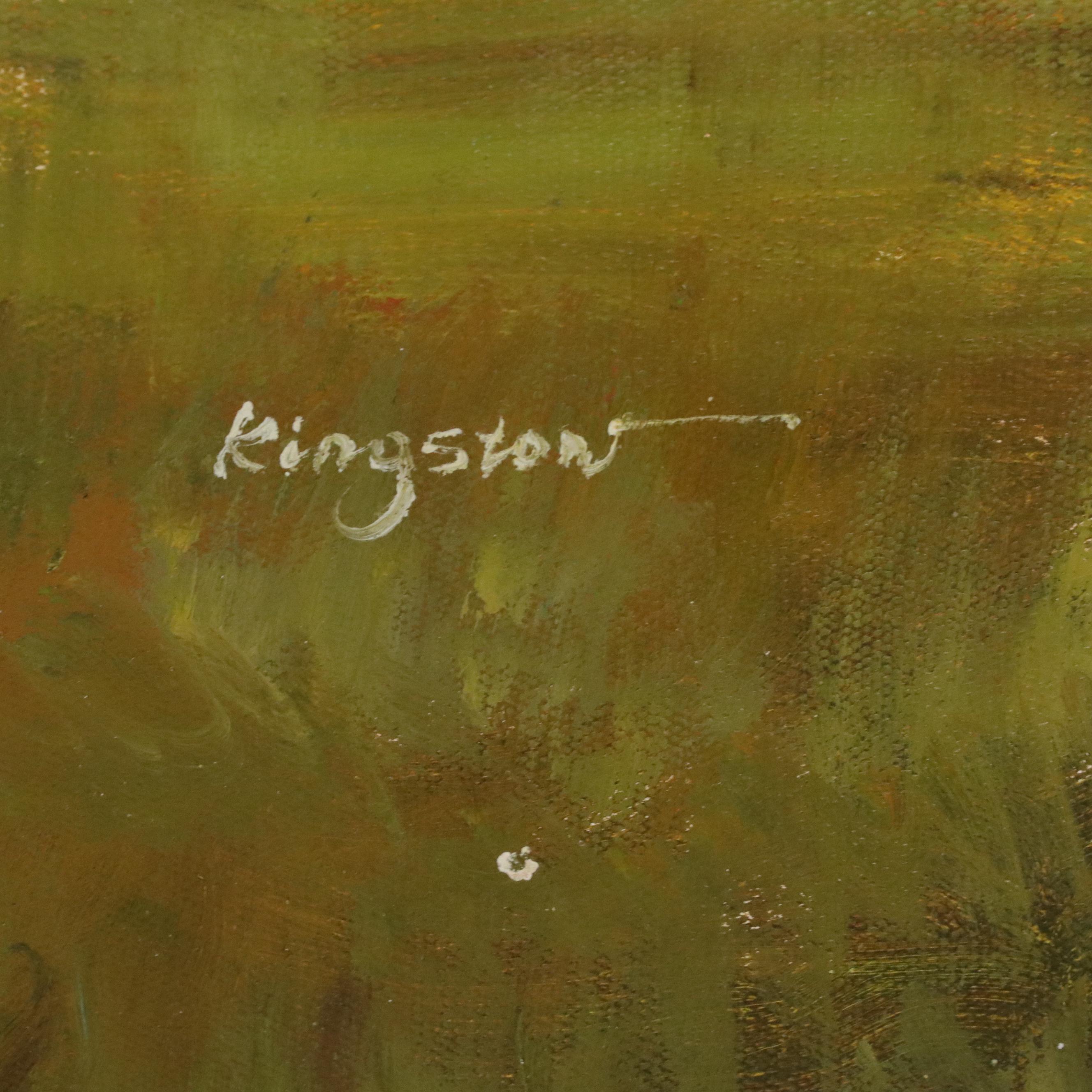 Kingston Pond Landscape Oil Painting, 21st Century