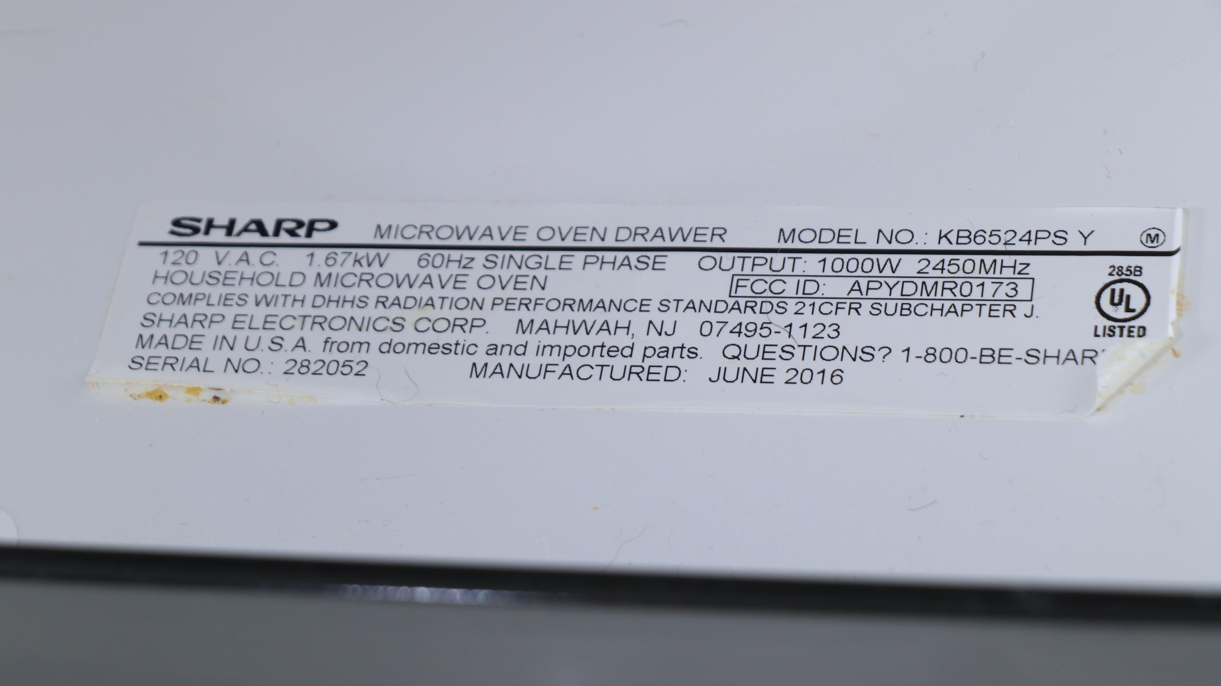 Sharp Insight Pro 1.2 Cu Ft Stainless Steel Microwave Drawer, 2016