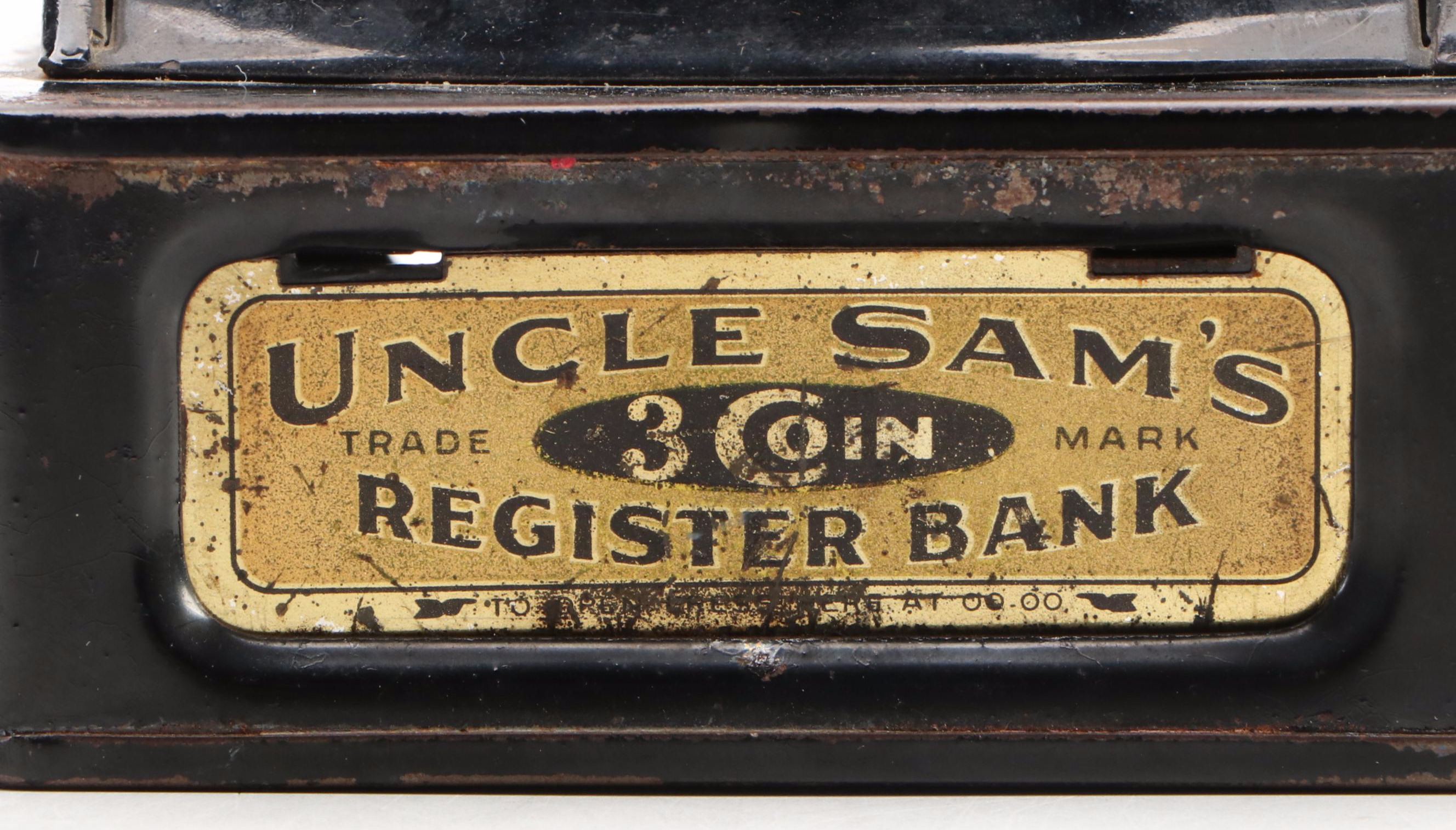 Durable Toy "Uncle Sam's Three Coin Cash Register" Still Bank