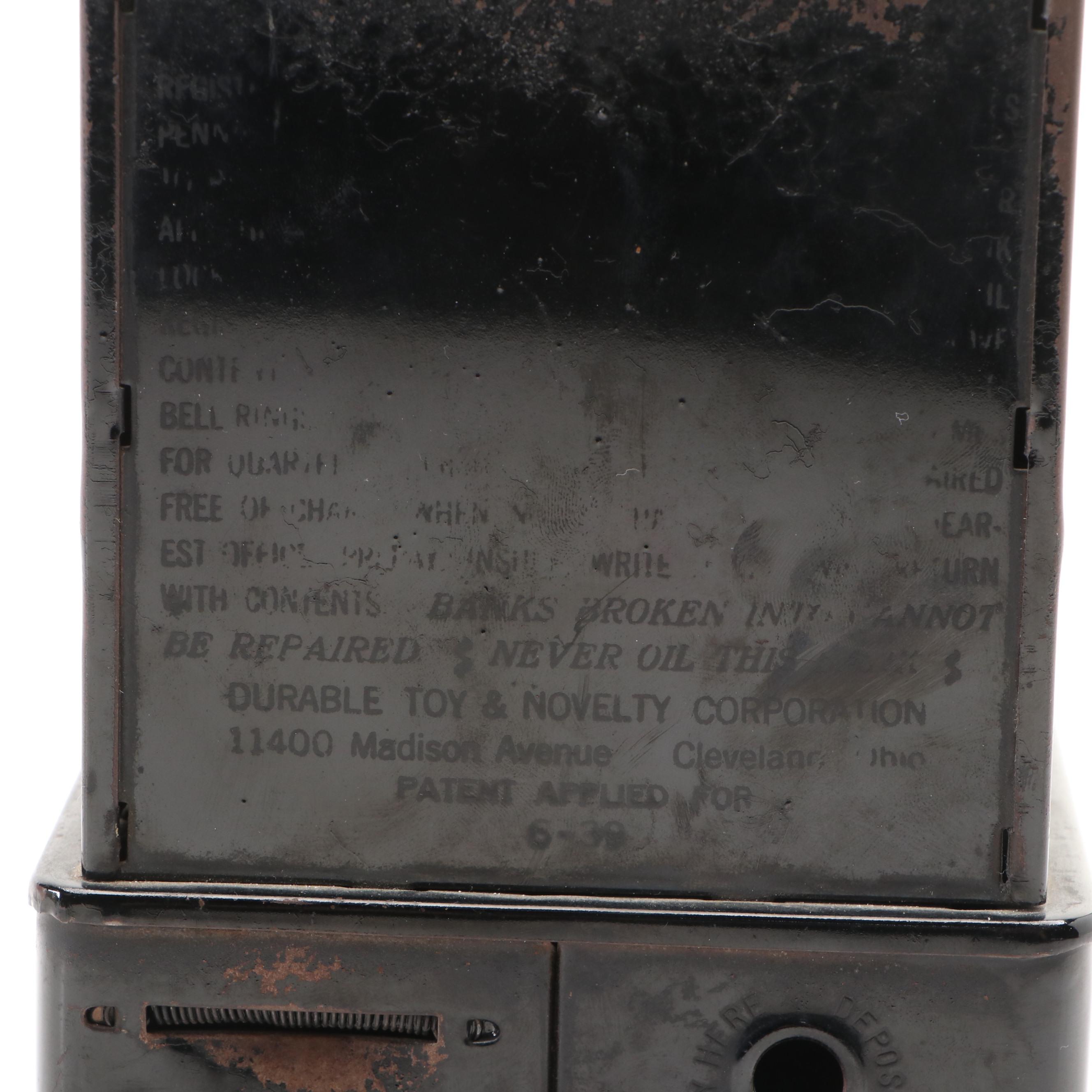 Durable Toy "Uncle Sam's Three Coin Cash Register" Still Bank