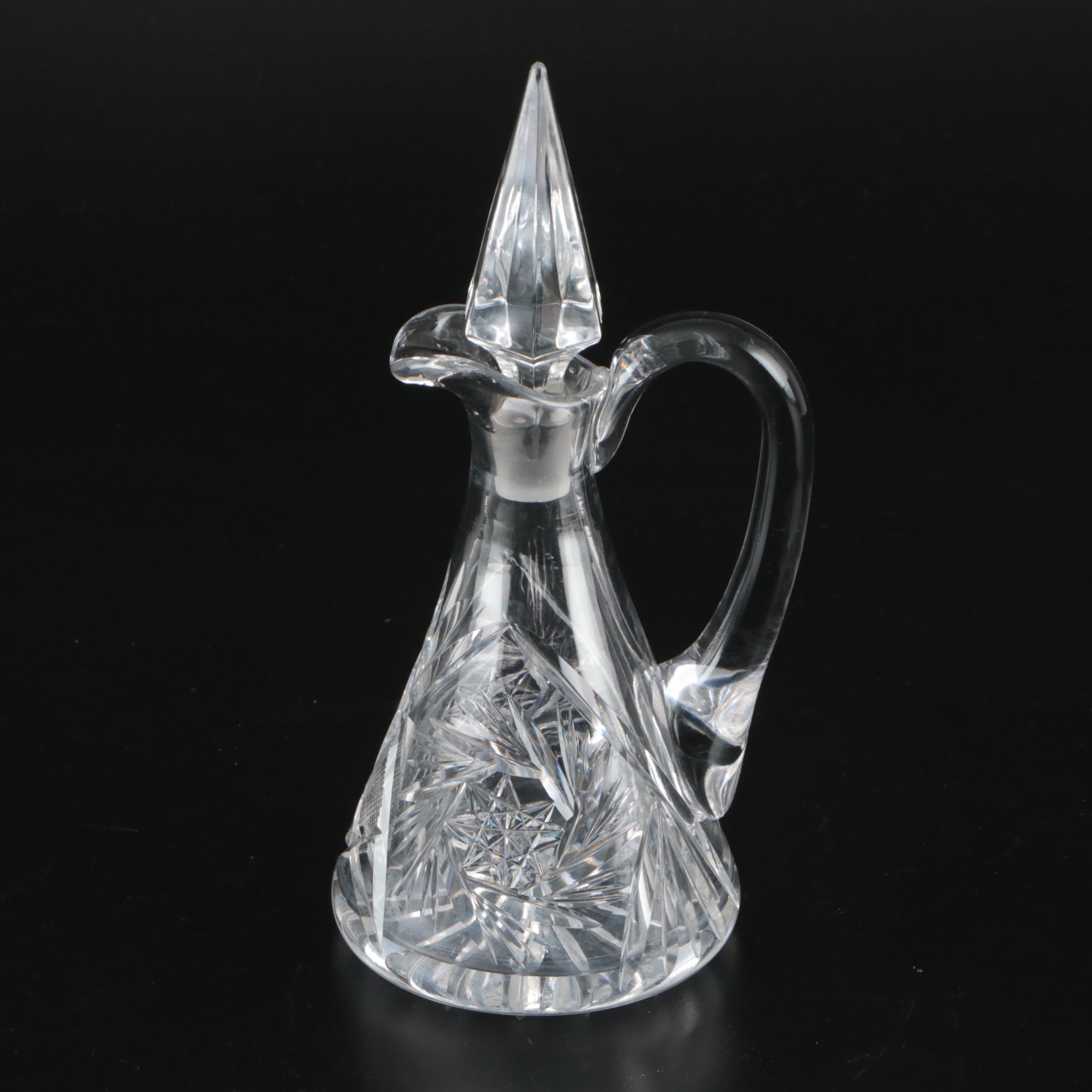 Waterford "Lismore" Cordial Cups, Lalique Crystal Cups, and Crystal Decanter