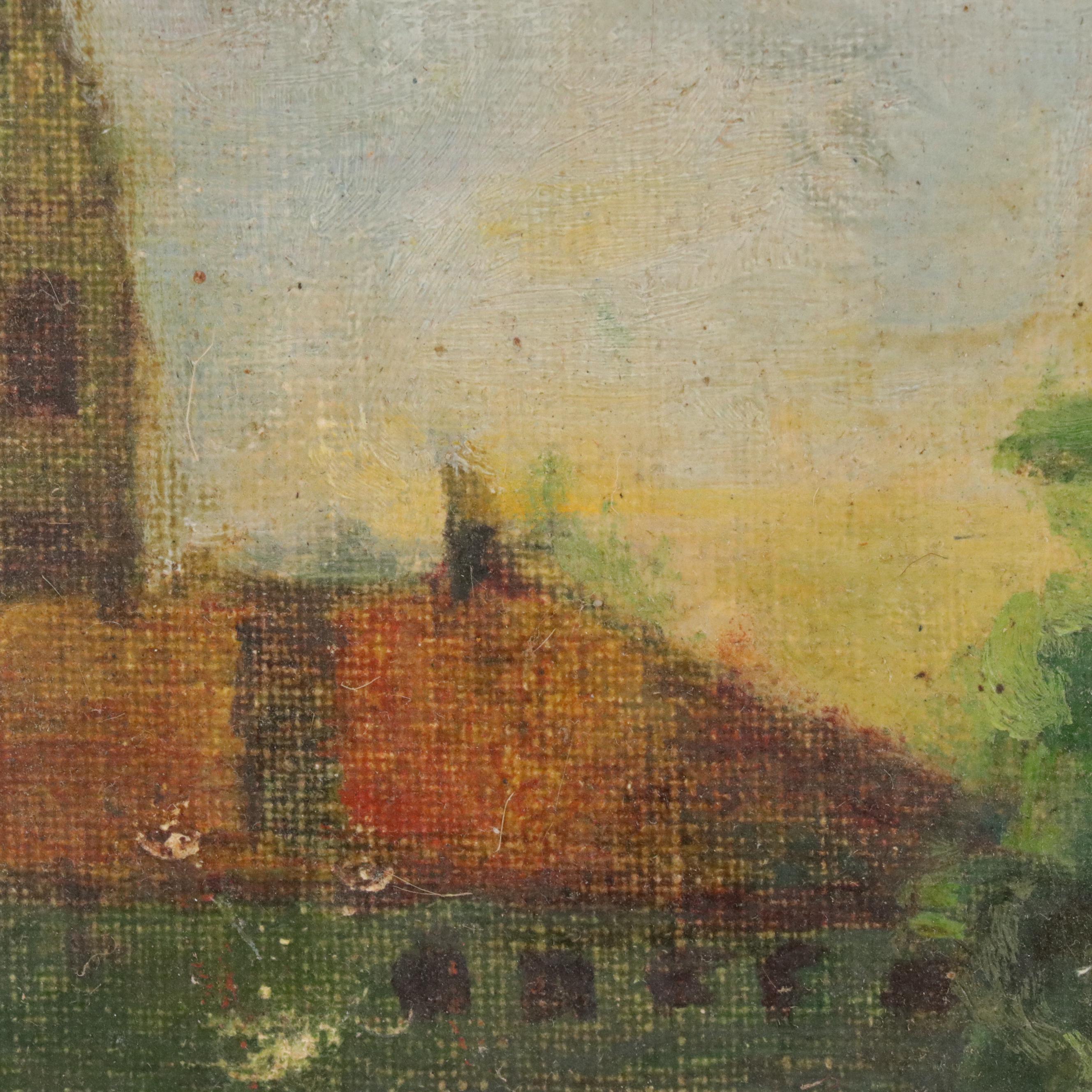 Frank S. Dobbs Venetian Cityscape Oil Painting, 1934