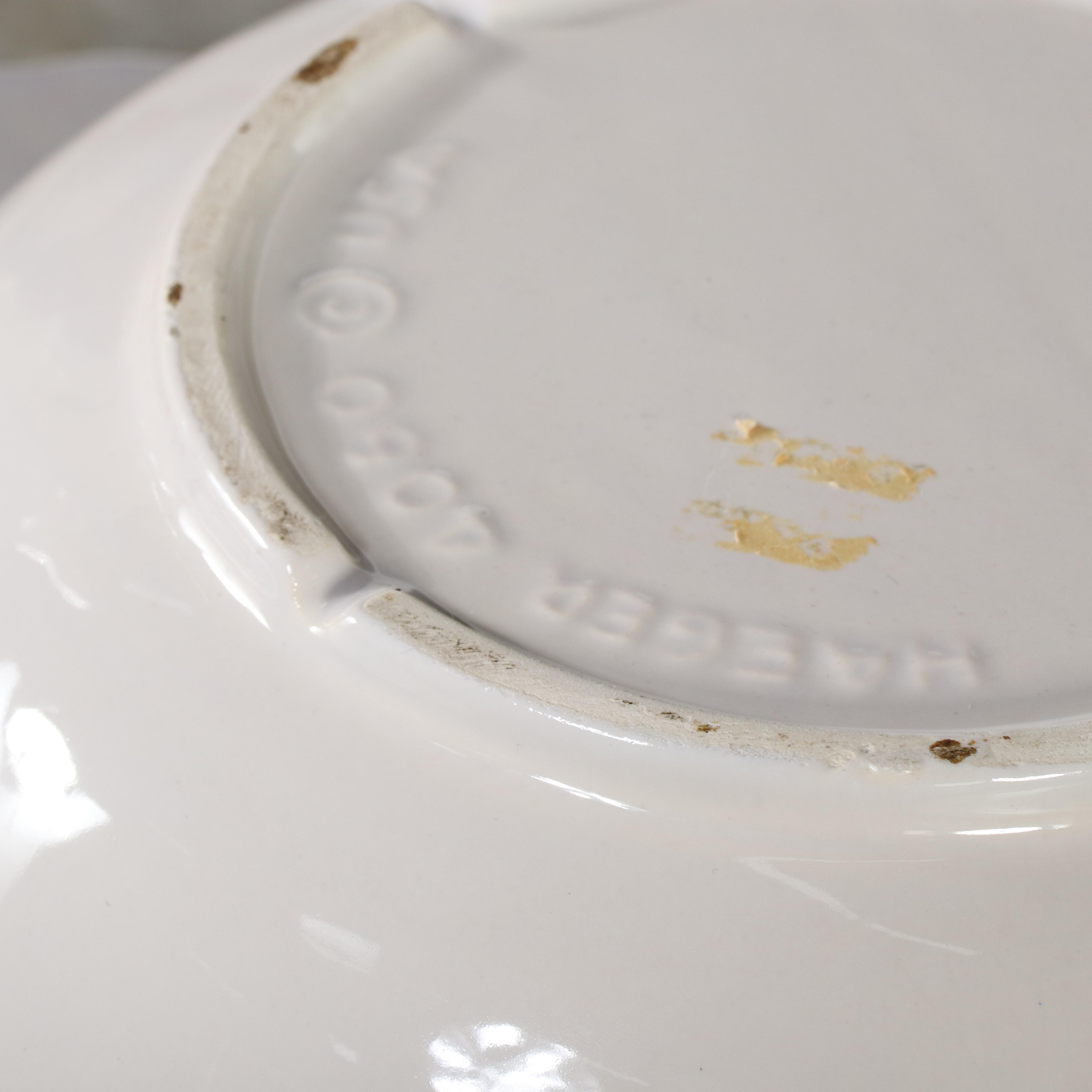 Victorian Marble Top Washstand with Haeger Ceramic Pitcher and Basin